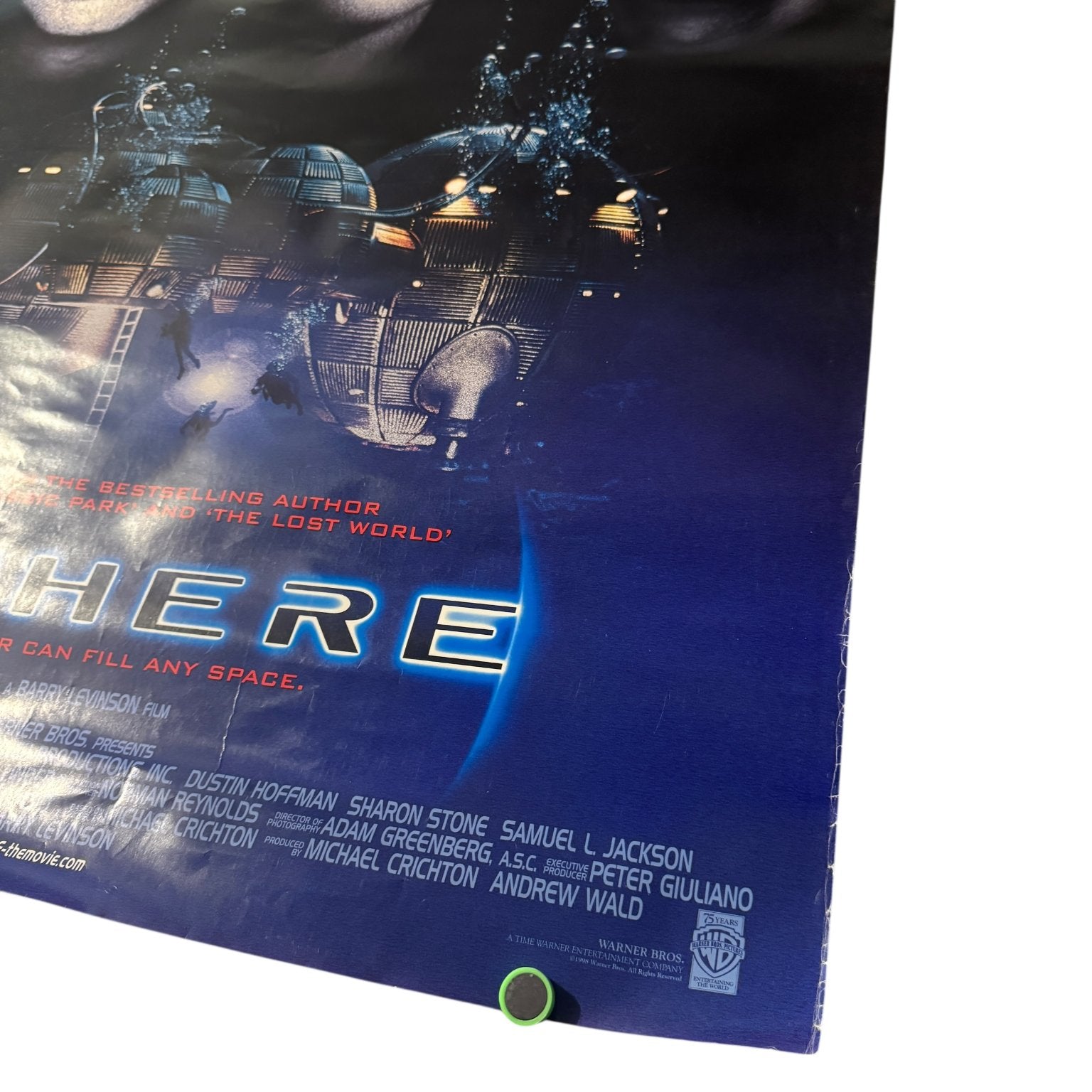 Sphere Vintage 1998 US One Sheet Movie Poster Sharon Stone Samuel L Jackson