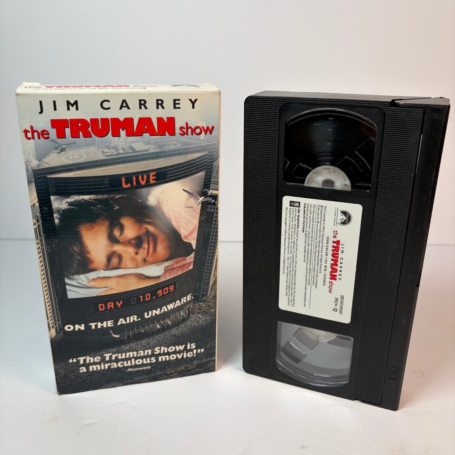 The Truman Show VHS 1998 Drama Jim Carrey Peter Weir Paramount