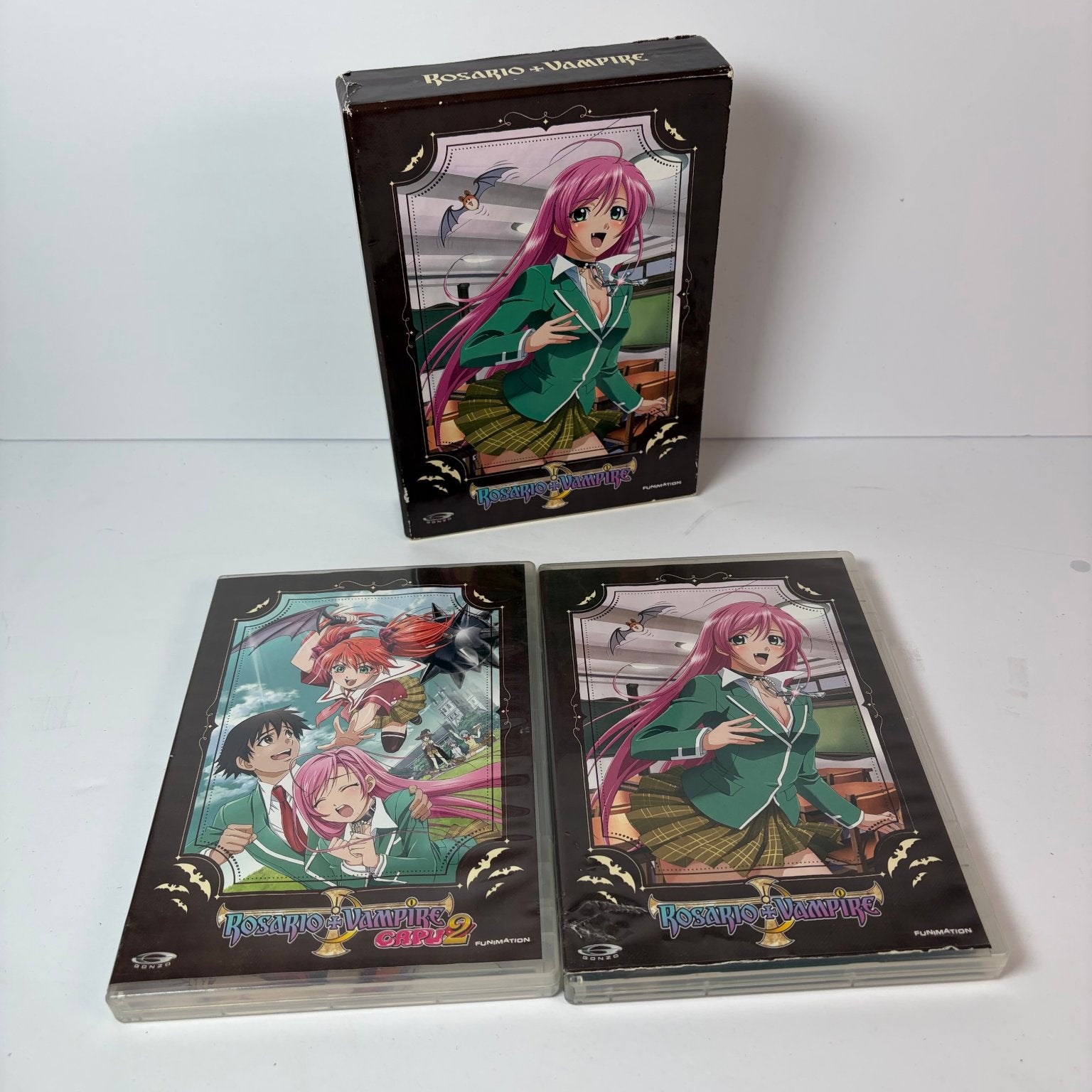 Rosario + Vampire Season 1 & Capu 2 DVD Box Set FUNimation Anime Gonzo