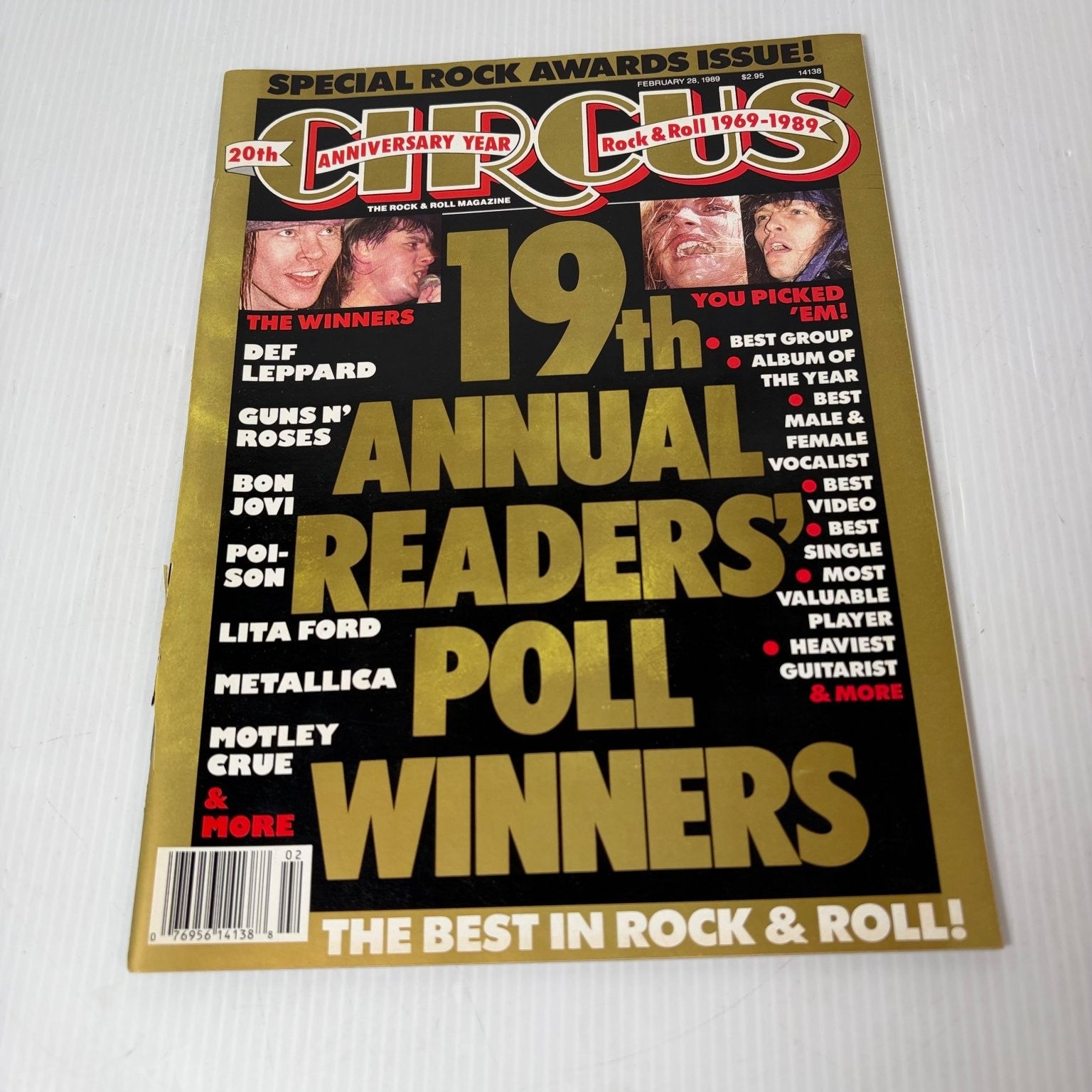 Circus Magazine February 1989 19th Annual Readers Poll Winners Metal Music