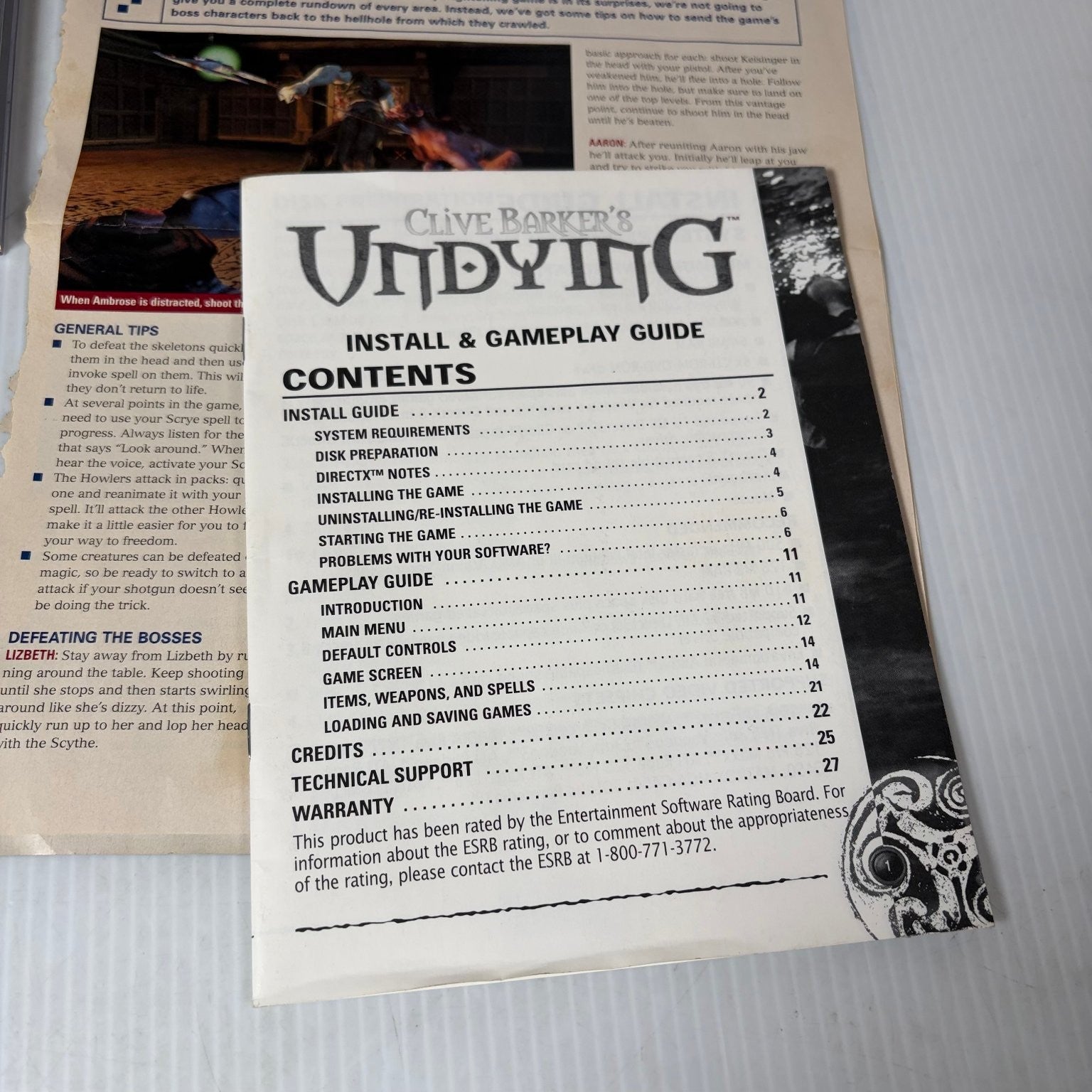 Clive Barker's Undying Big Box PC Horror FPS Video Game Complete