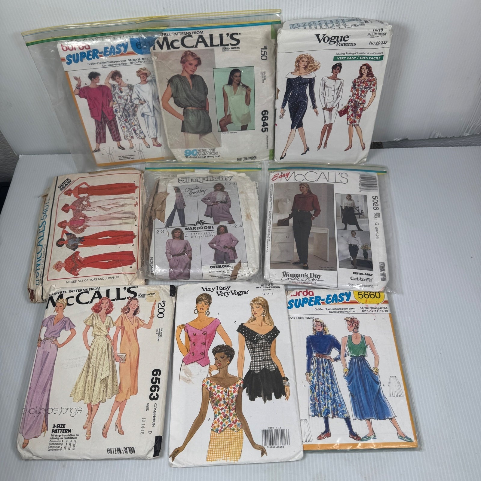 Lot of 9 VTG Womens Dress & More Patterns McCalls Vogue Simplicity 1970s-1990s