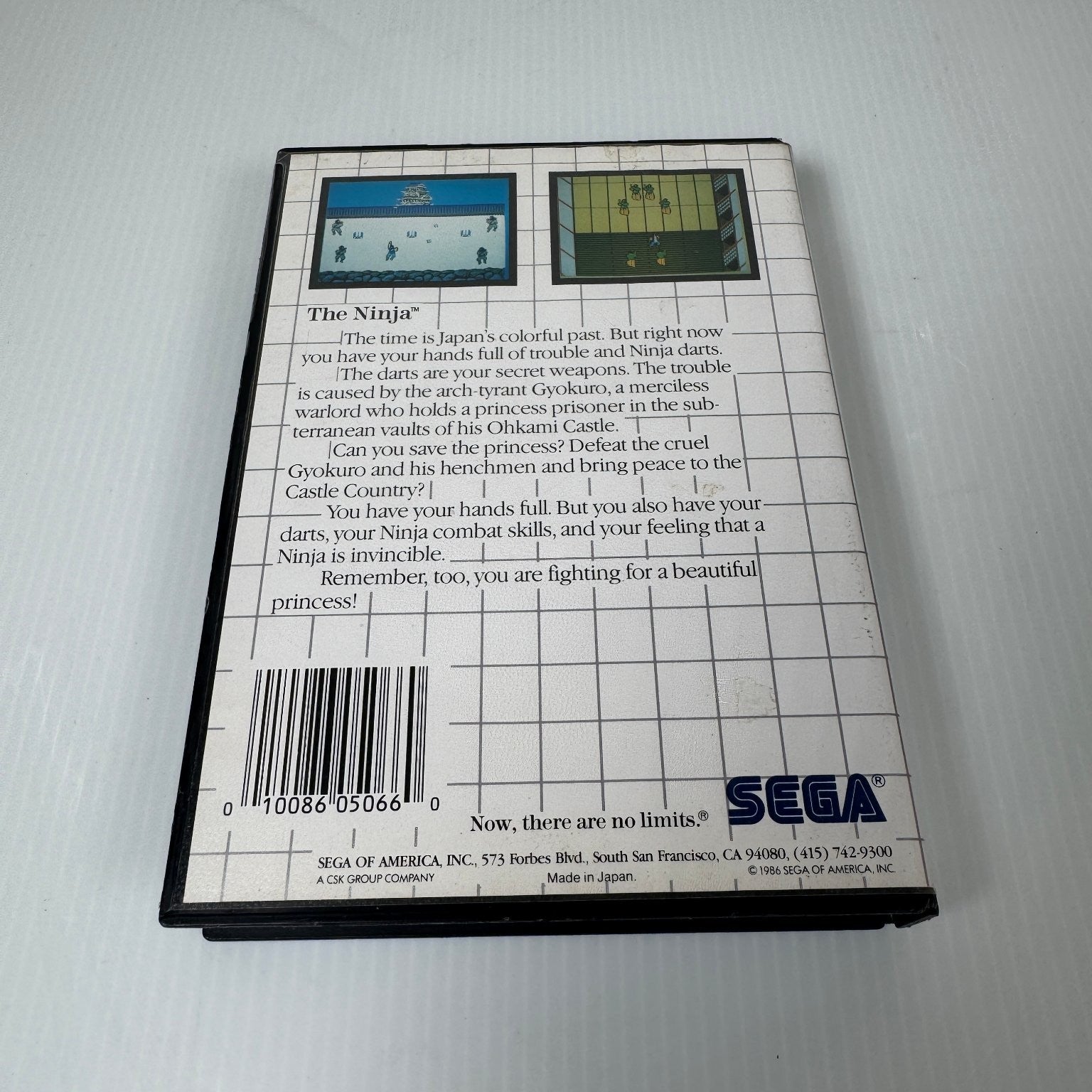 The Ninja Sega Master System Video Game Classic Action Complete CIB