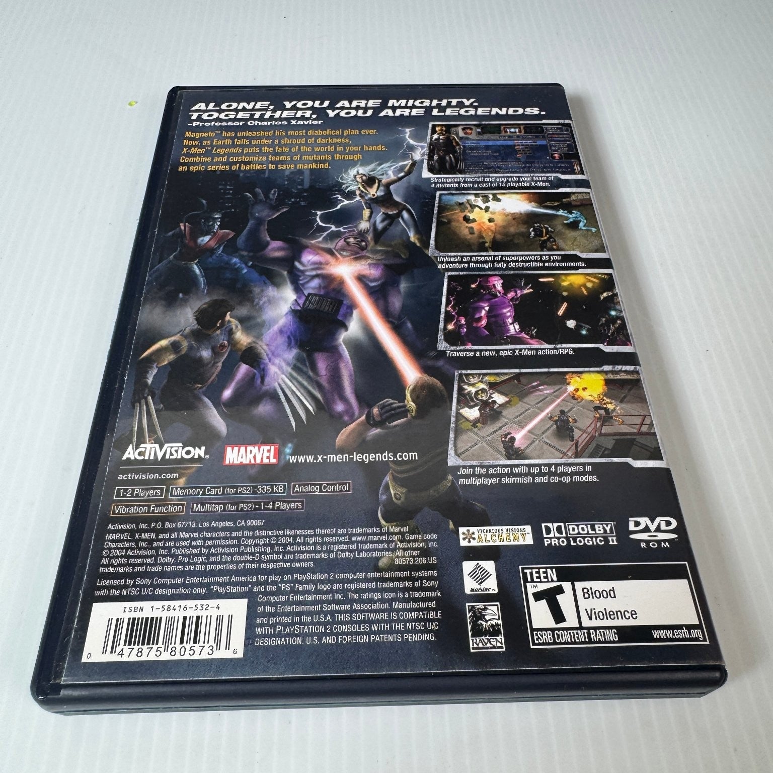 X-Men Legends PlayStation 2 Video Game Multiplayer Action RPG Complete CIB