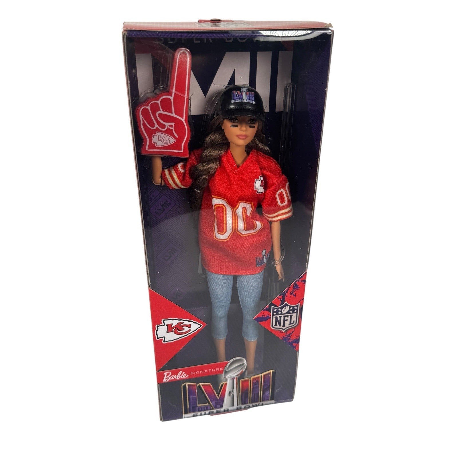 Barbie Signature NFL Kansas City Chiefs Superbowl LVIII Doll 2024 Mattel #HRM76