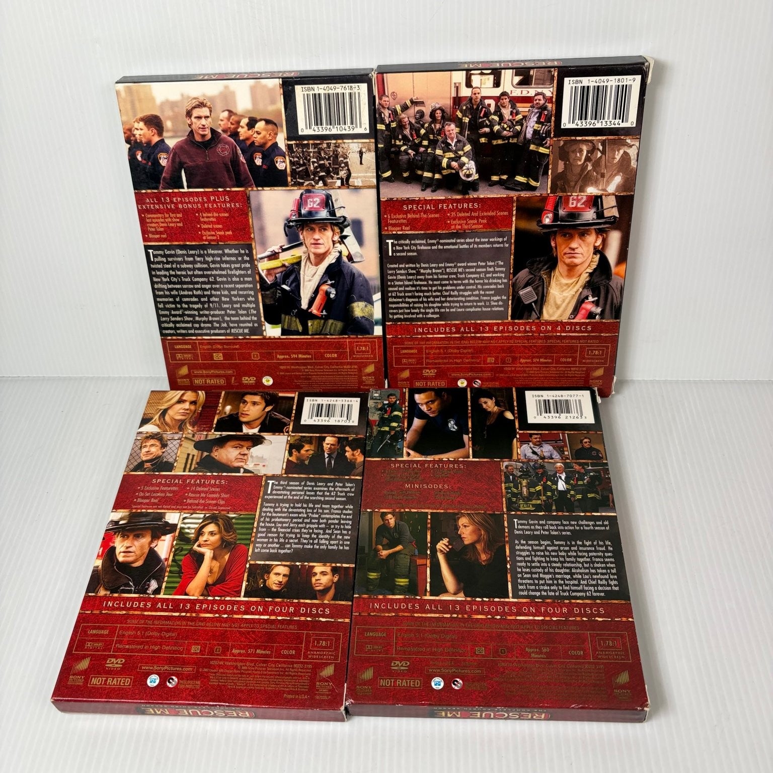 Rescue Me Seasons 1-4 DVD Set Denis Leary Peter Tolan FX TV Show Firefighters