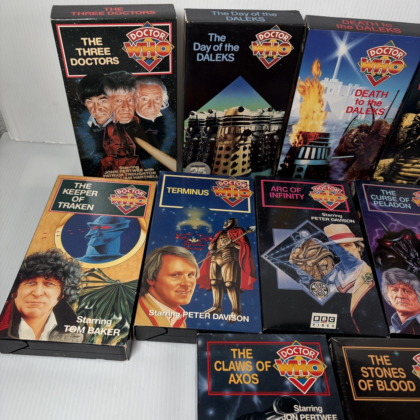 Doctor Who VHS Tapes Lot Collection 12 BBC Video CBS/FOX Fox Video Peter Davison
