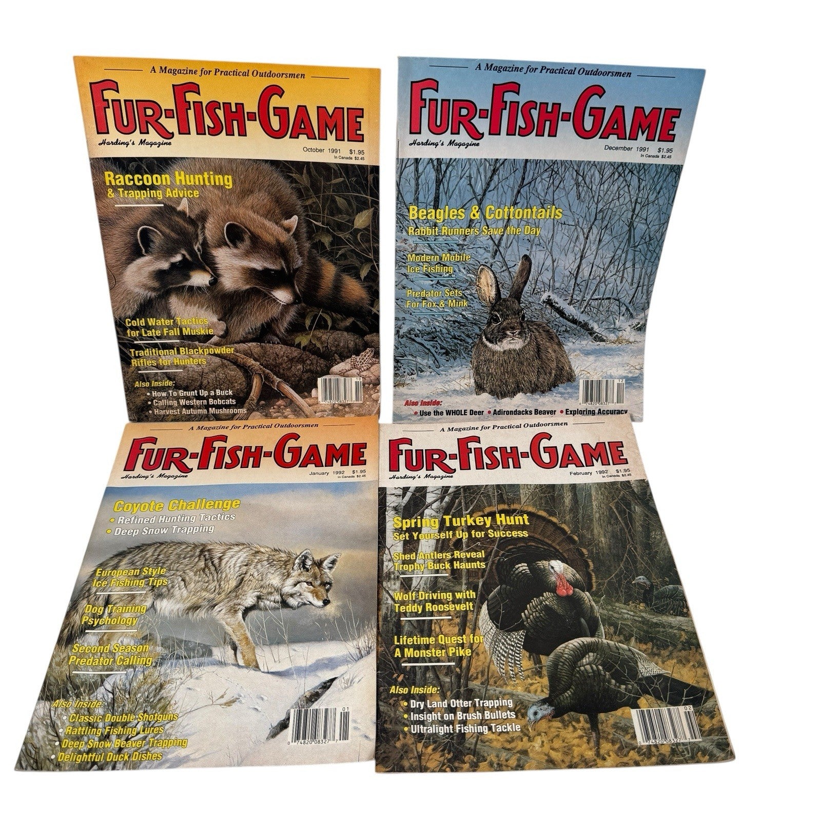Mixed Lot Of 11 Fur Fish Game Magazines 1991-1992