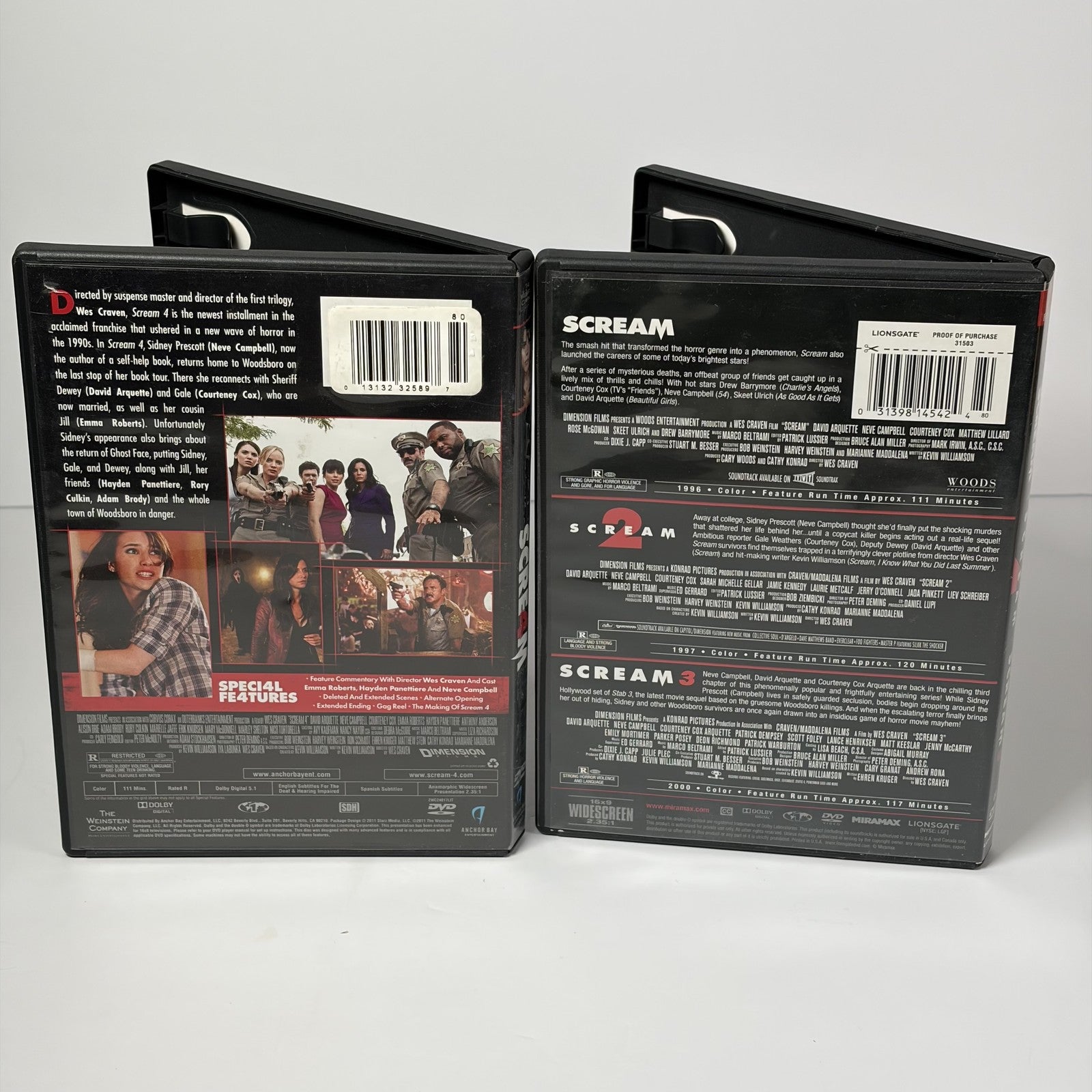 Scream 1-4 Triple Feature & Scream 4 DVD Set - Wes Craven Horror Collection