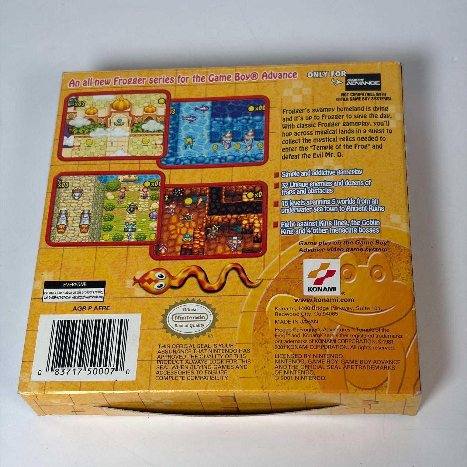 Frogger's Adventures Temple of the Frog GBA Game Boy Advance Game Complete CIB