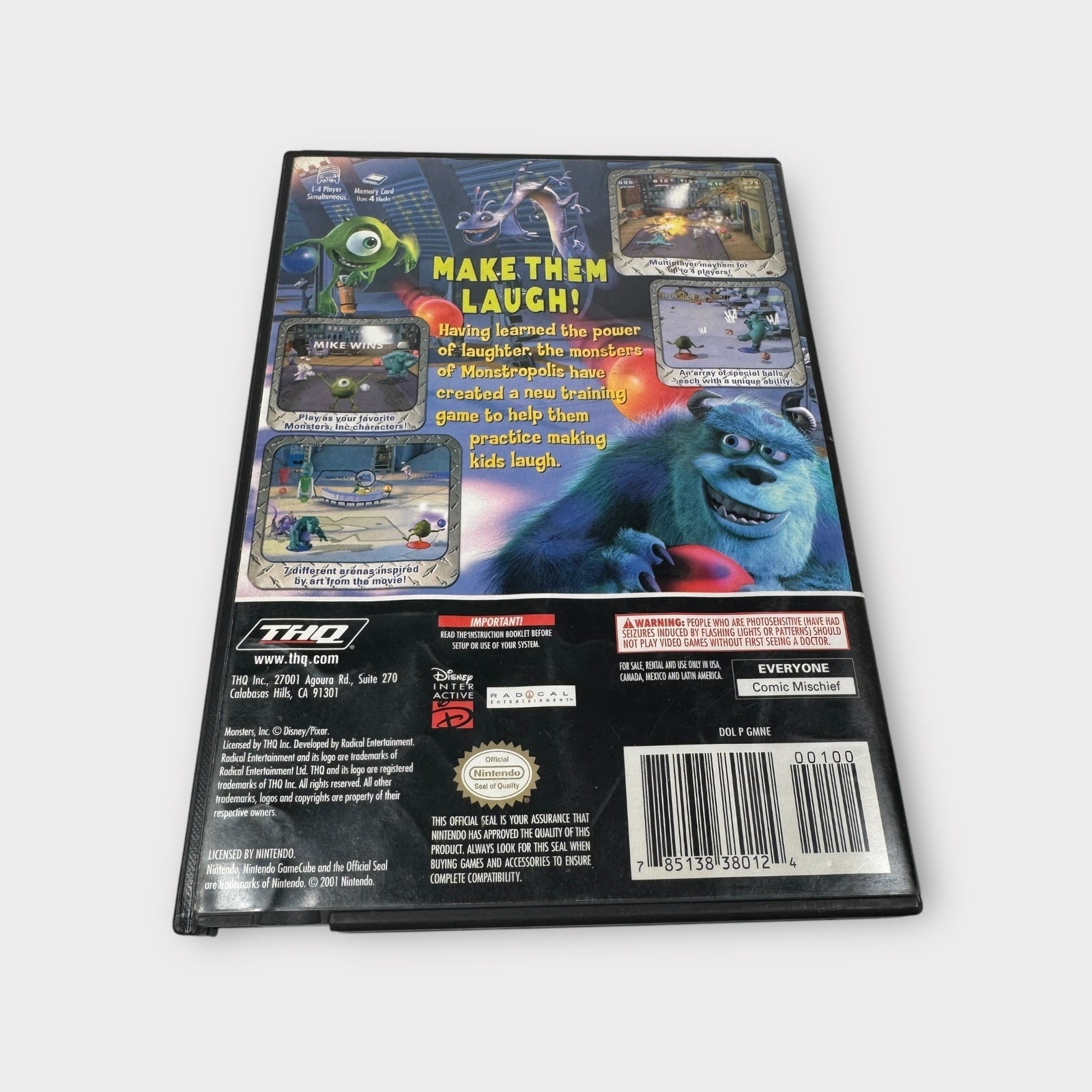 Disney Pixar Monsters Inc Scream Arena Nintendo GameCube Game Complete 2002