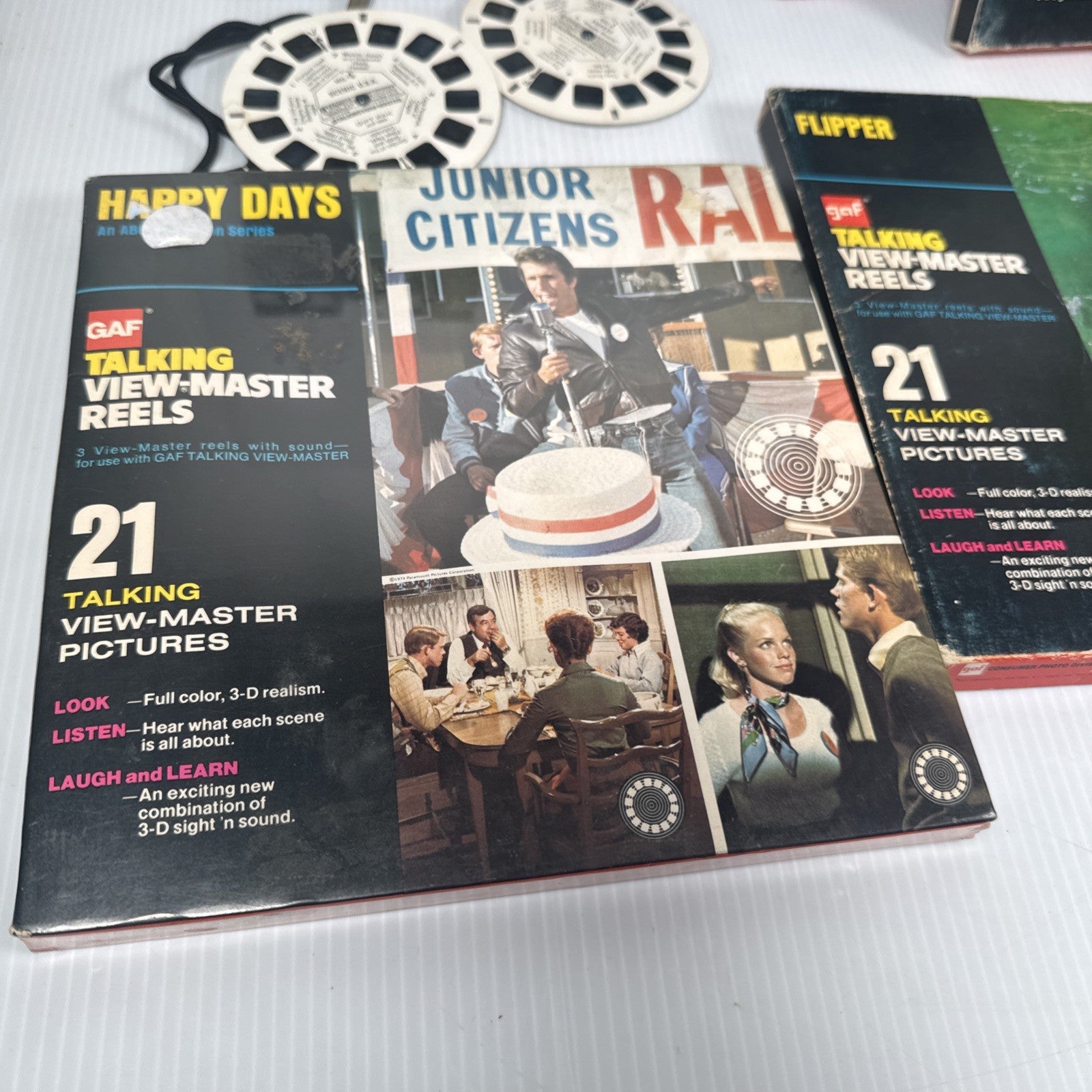 1970's GAF Talking View Master Lot Snoopy Bambi Happy Days & More (Read As Is)