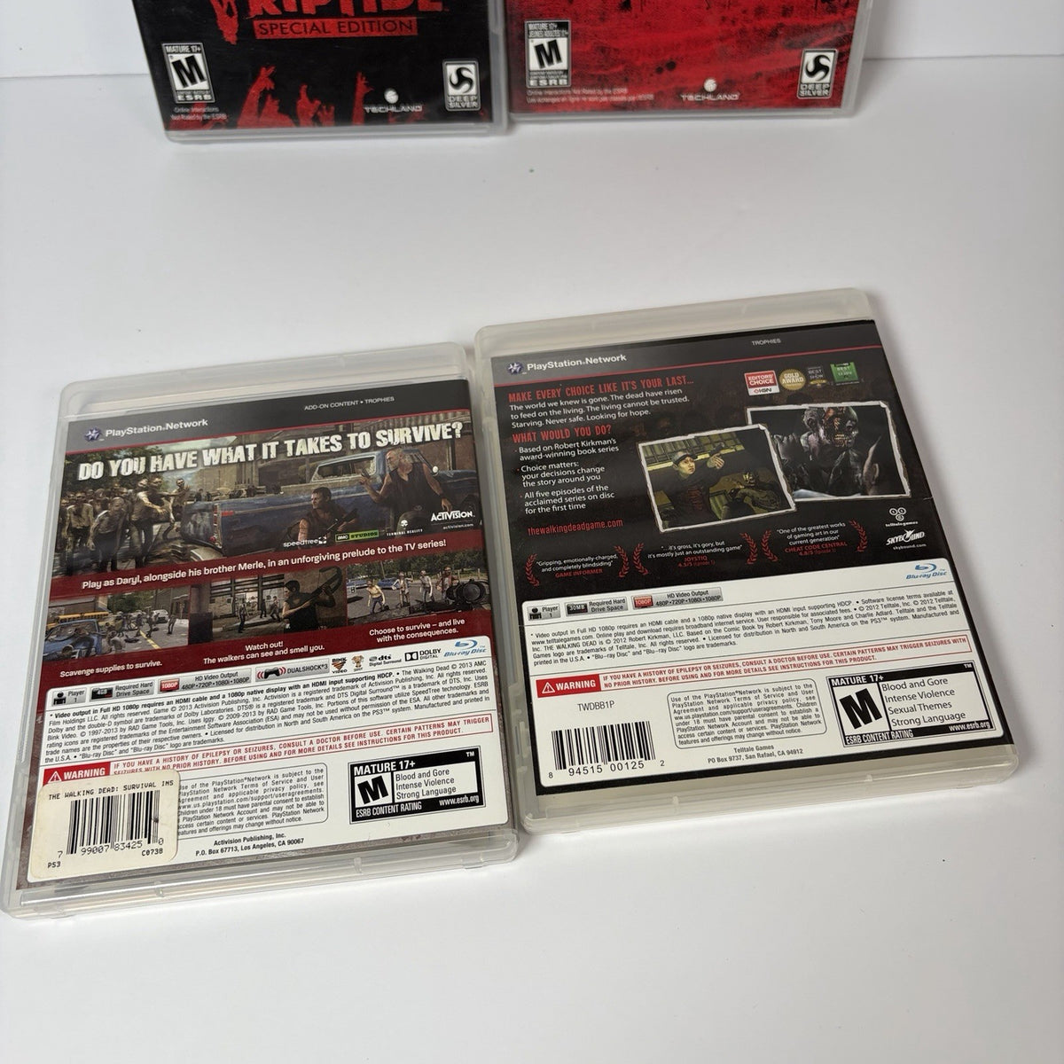 PlayStation 3 Ultimate Zombie Game Bundle Lot Of 4 Dead Island Walking Dead PS3