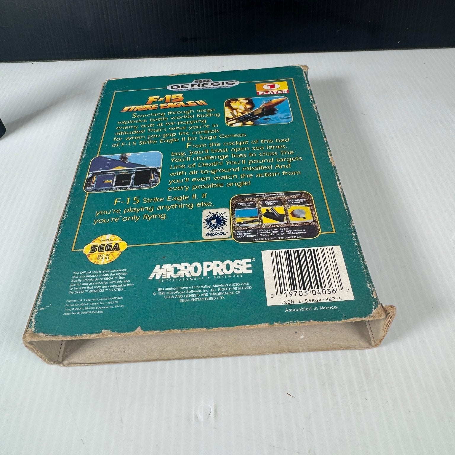 F-15 Strike Eagle II Sega Genesis Video Game Combat Flight Simulator