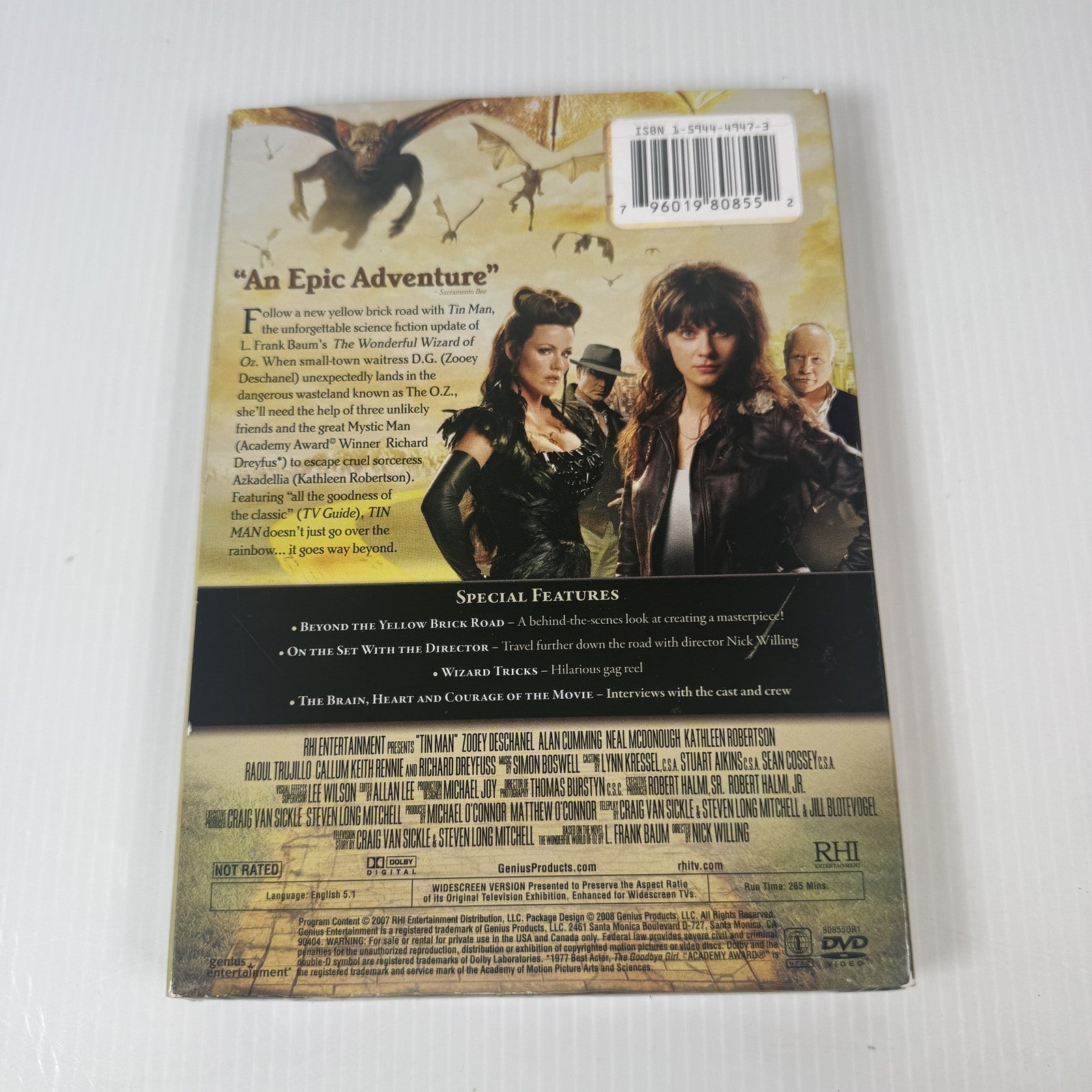 Tin Man DVD 2007 2-Disc Collector's Edition Zooey Deschanel Sci-Fi w/ Slipcase