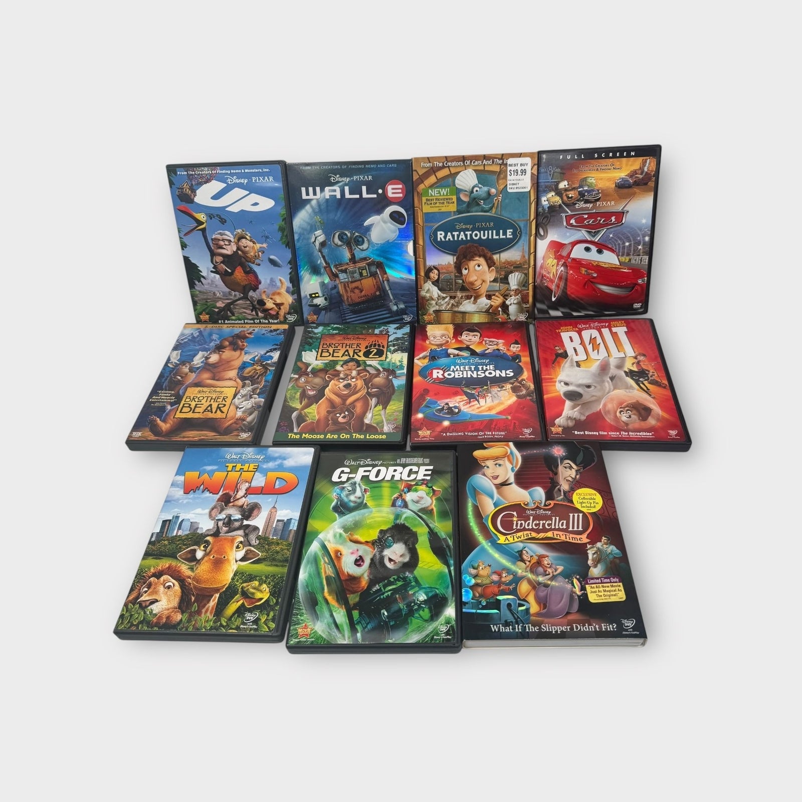 Disney Pixar Movie DVD Lot Of 11 w/ Up, Wall-E, Ratatouille, Cars & More