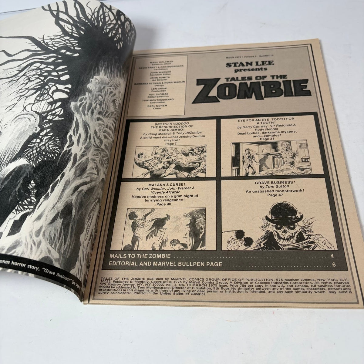 Tales of the Zombie Magazine March 1975 #10 Marvel Comics Horror Brother Voodoo