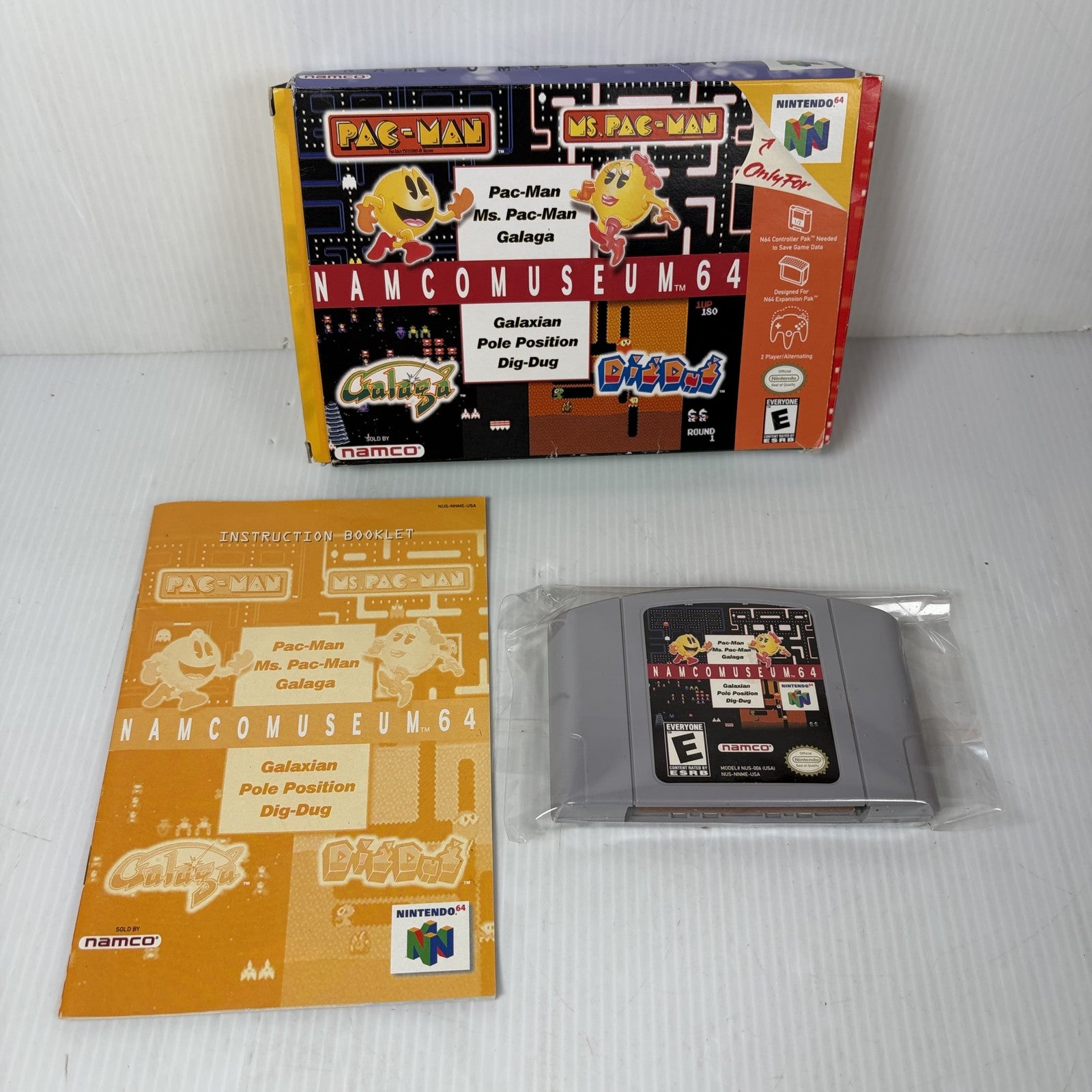 Namco Museum 64 Nintendo 64 N64 Pac-Man, Ms. Pac-Man, Galaga Complete In Box