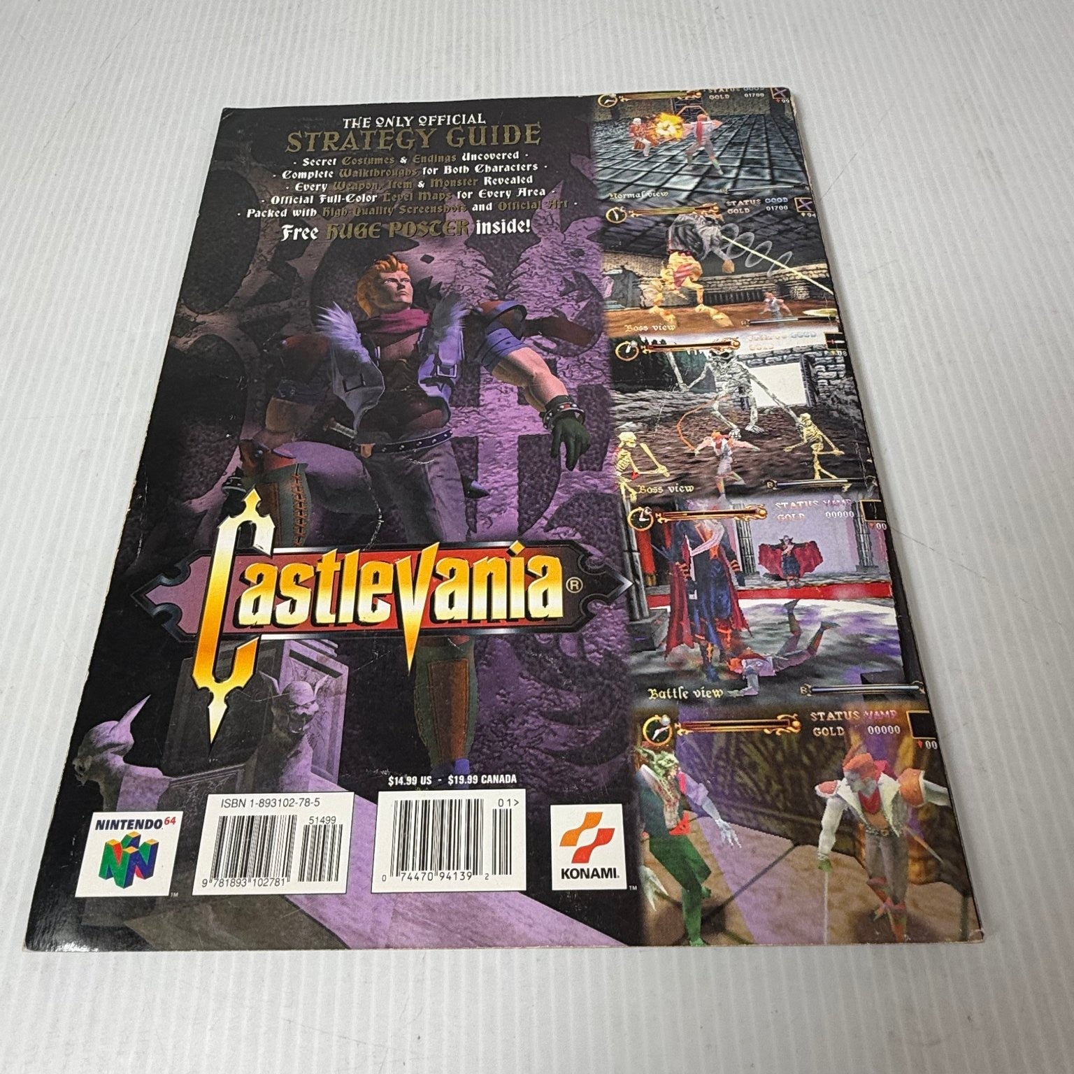 Castlevania Nintendo 64 N64 Official Millenium Strategy Guide (No Poster) Konami