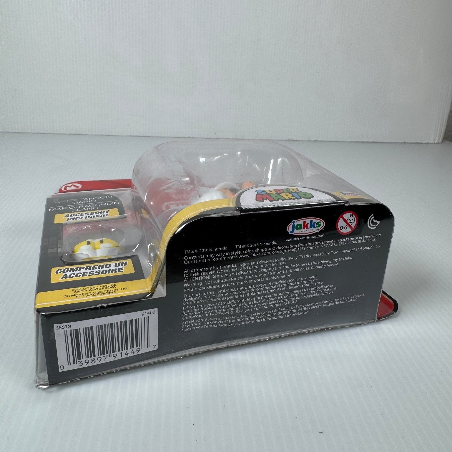 World of Nintendo White Tanooki Mario Super Mario 4" Figure w/ Leaf Series 2-1