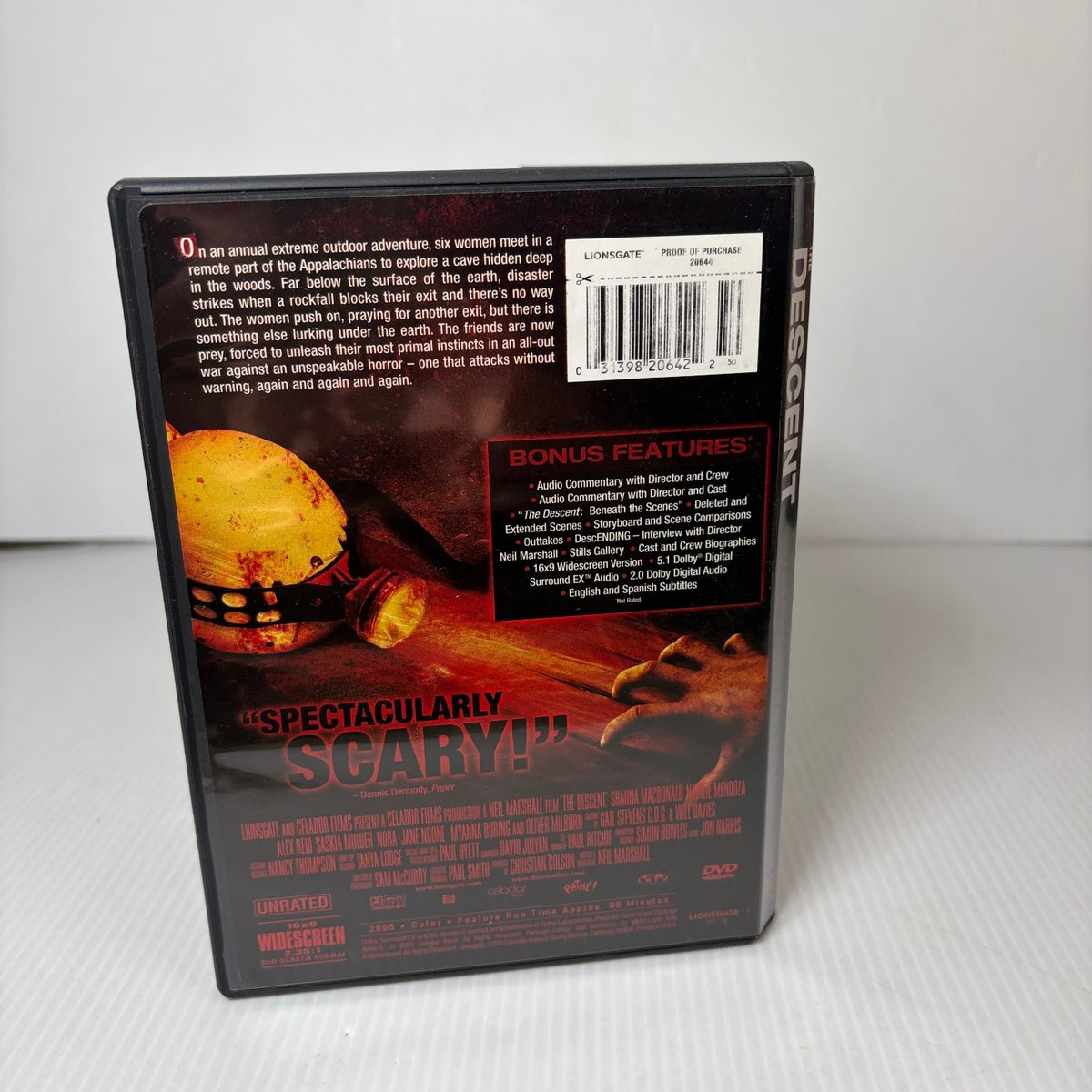 The Descent DVD 2006 Original Unrated Cut Widescreen Neil Marshall Horror Film