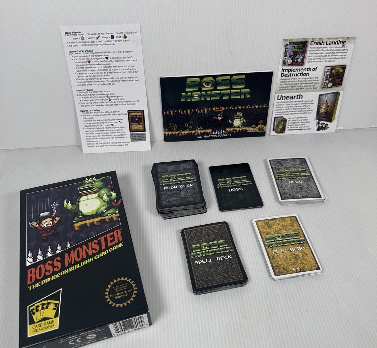 Boss Monster The Dungeon Building Card Game by Brotherwise Games. Complete