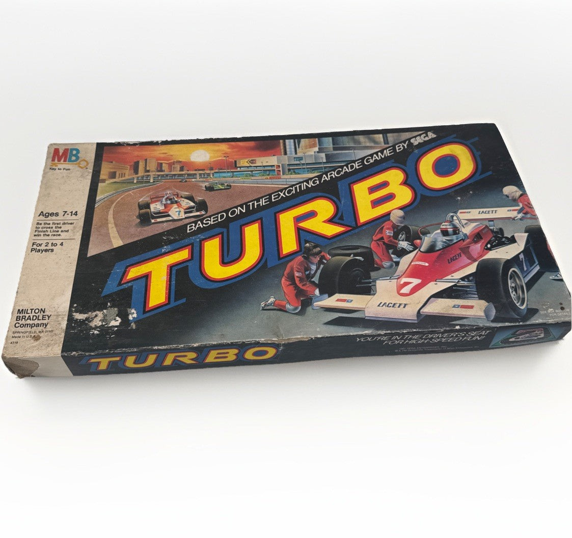 TURBO Based on The Arcade Game by SEGA Milton Bradley 1981 (Missing Yellow Car)