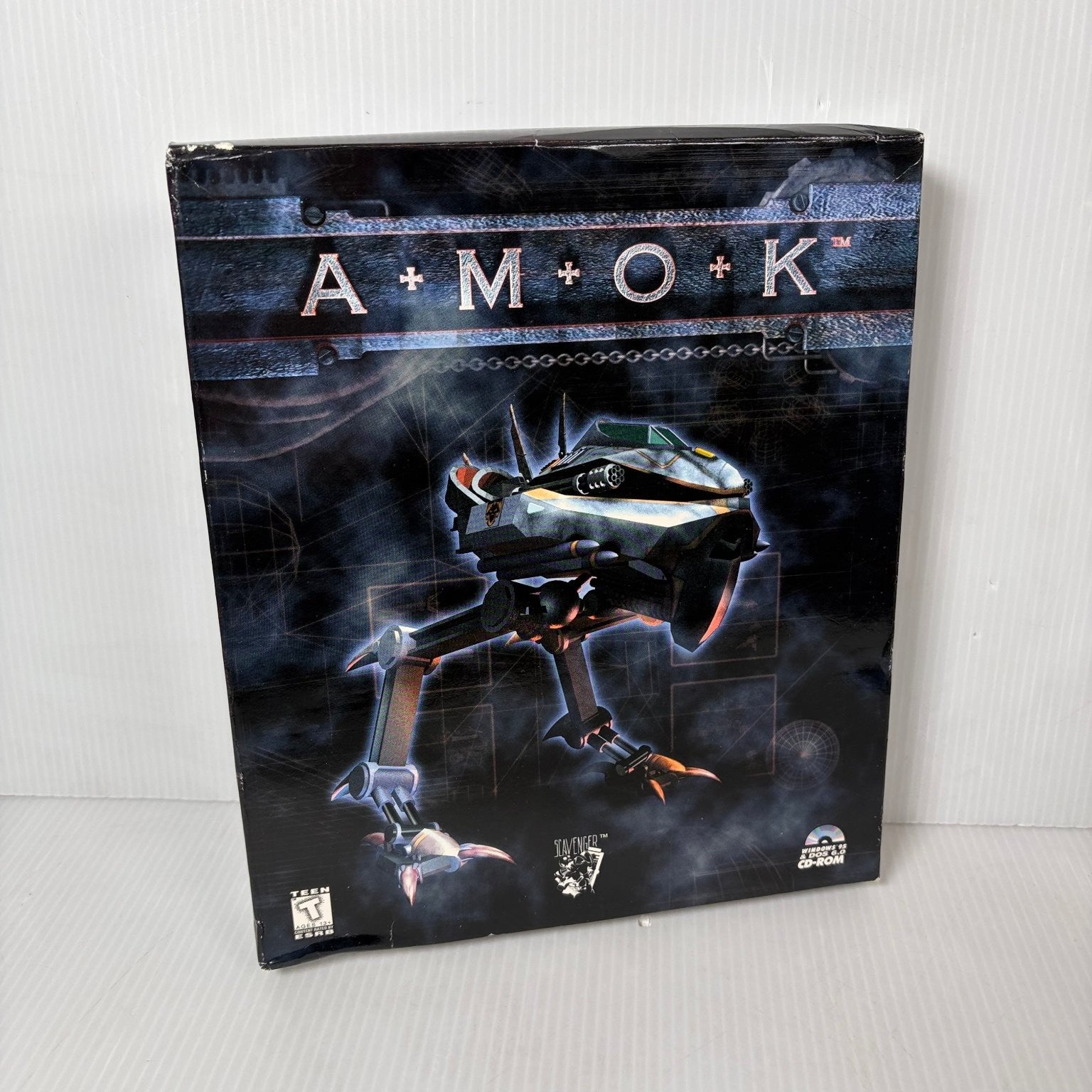 AMOK PC CD-ROM Big Box Video Game Action Shooter Mech Combat Complete