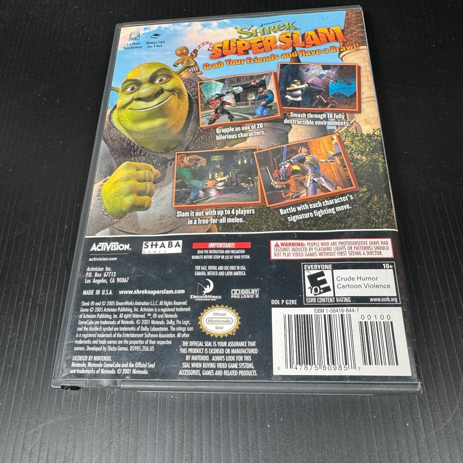 Shrek SuperSlam Nintendo GameCube Complete CIB Video Game Multiplayer