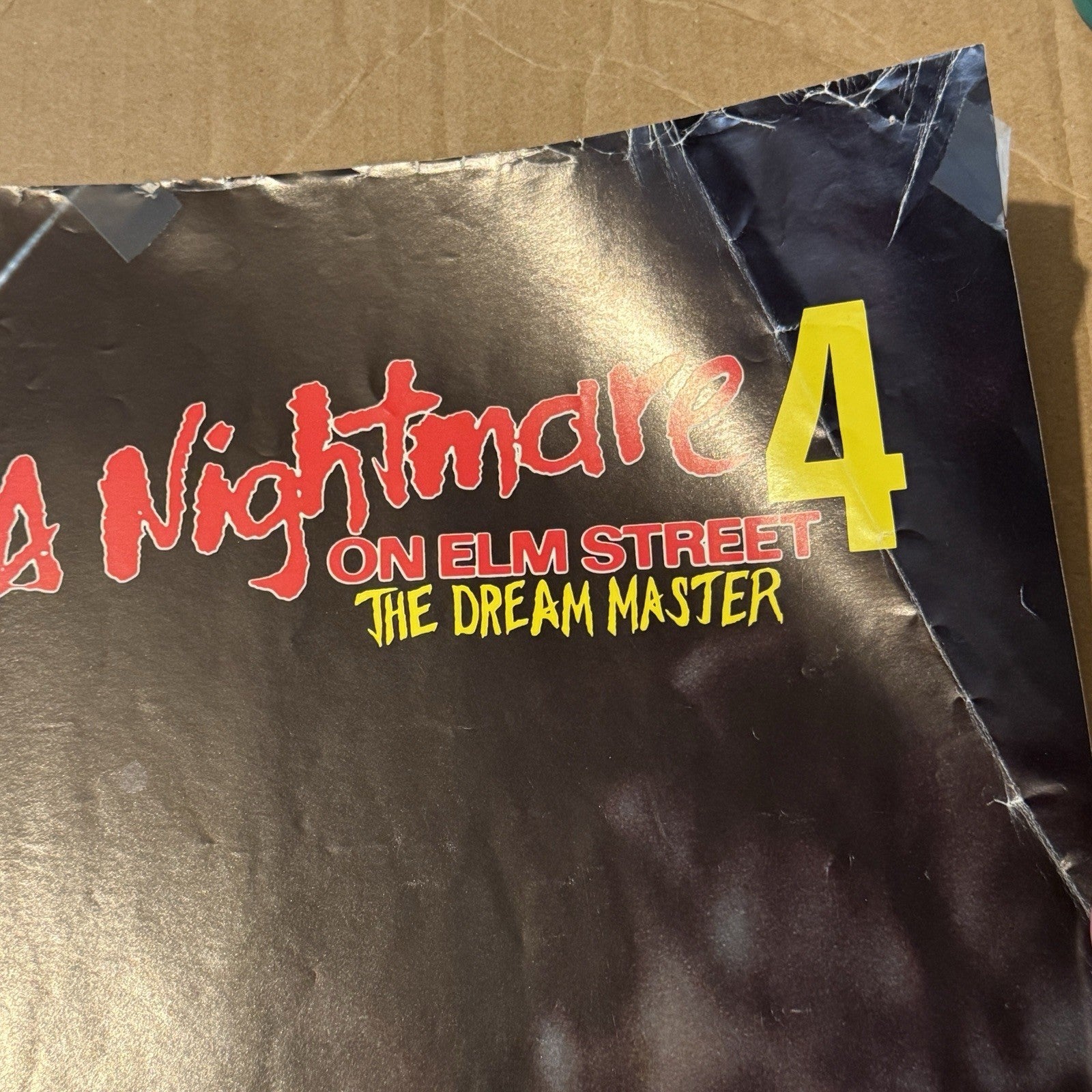 Vintage 1980s Nightmare On Elm Street 4 Dream Master Poster 34X22 Freddy Krueger