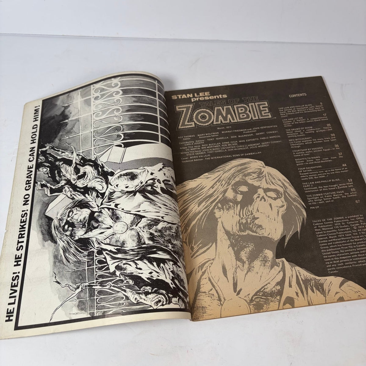 Tales of the Zombie Magazine #4 March 1974 James Bond Boris Vallejo Cover Horror