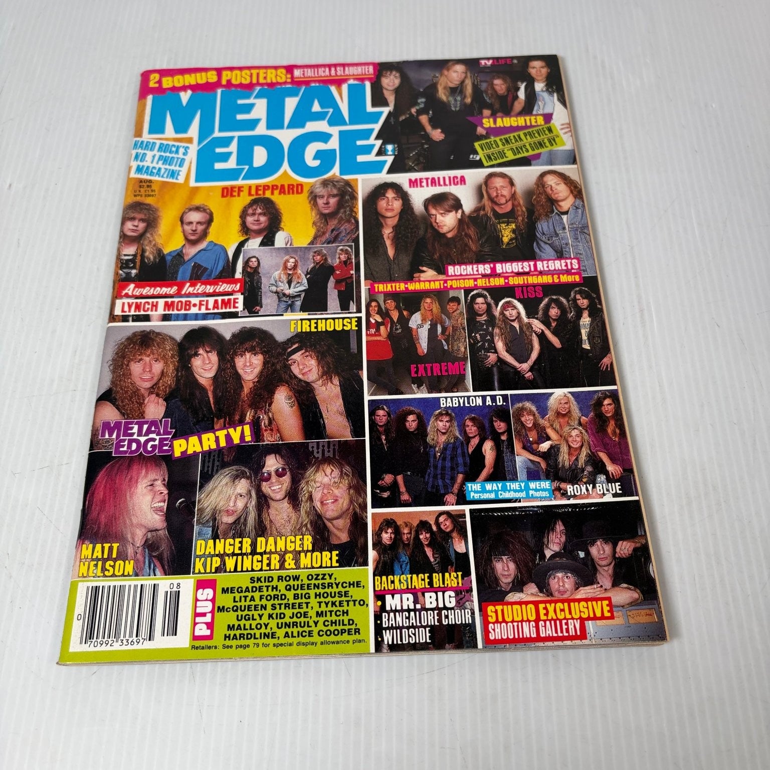 Metal Edge Magazine June 1992 Metallica Def Leppard w/ All Posters Heavy Metal