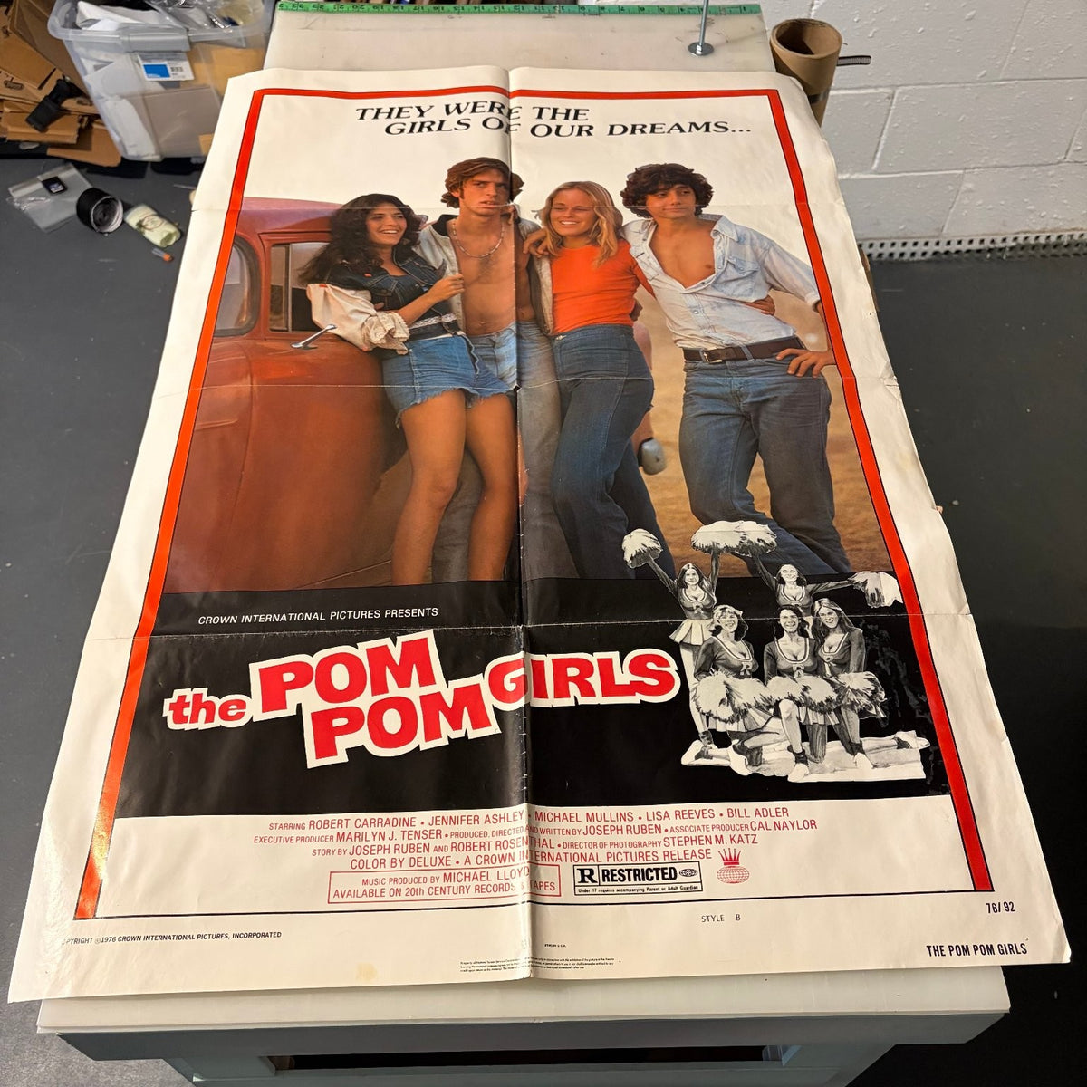 Vintage The Pom Pom Girls 1976 One Sheet Movie Poster Robert Carradine Comedy