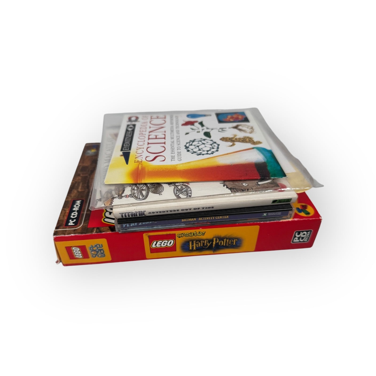 Lot of 6 PC Windows 95 Kids & Family Games Batman, Titanic, Lego Creator & More