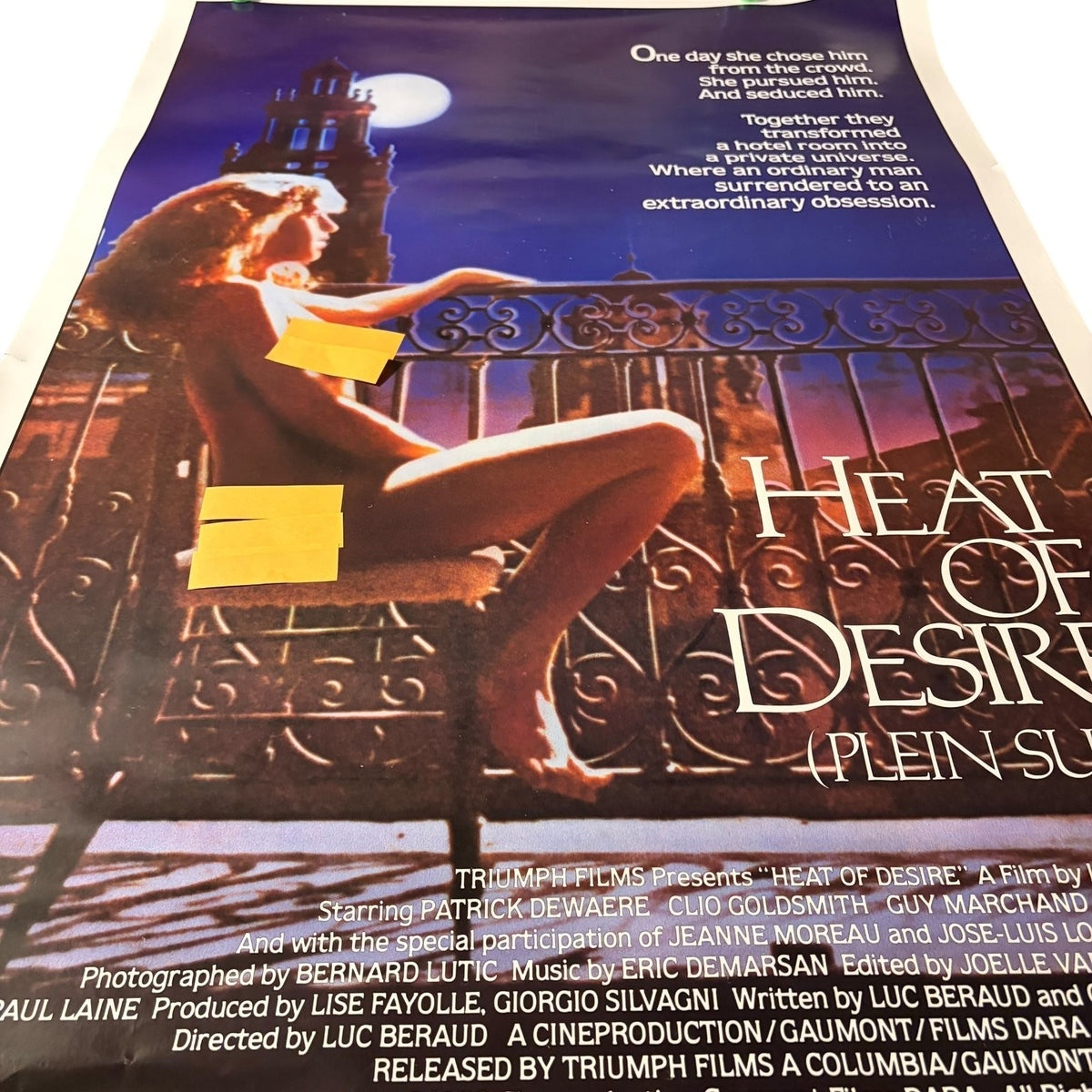 Vintage Heat of Desire Plein Sud 1984 One-Sheet Movie Poster 27"x40" French Film