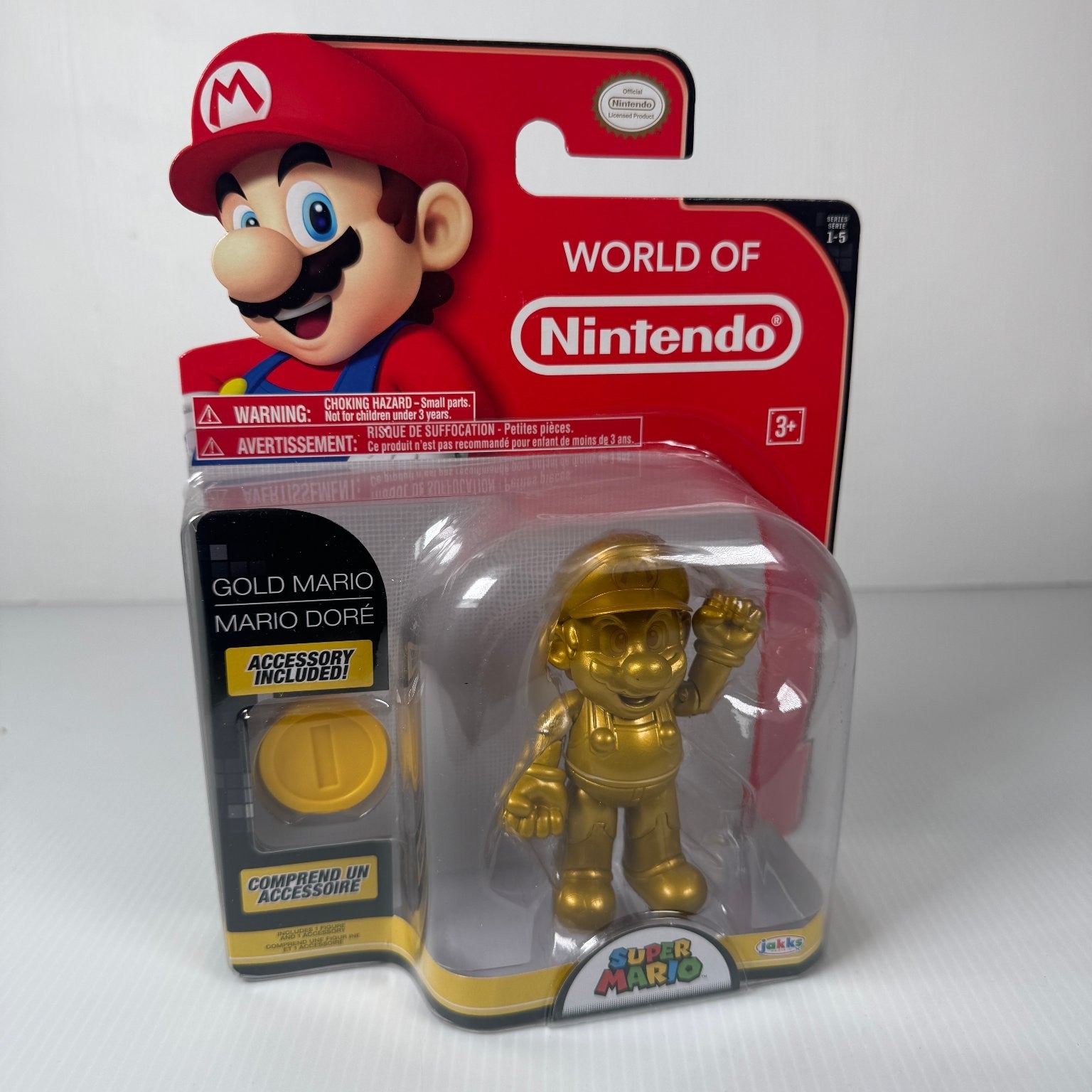 World of Nintendo Gold Mario 4 Inch Figure Super Mario with Coin Series 1-5
