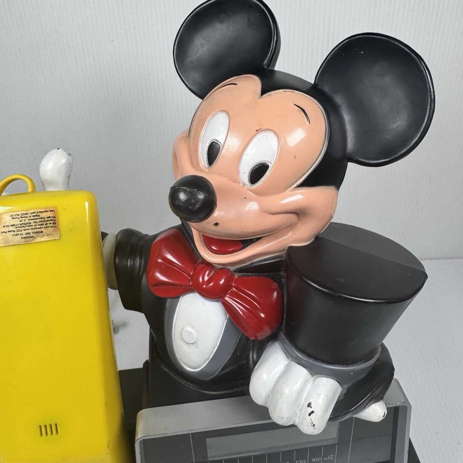 Unisonic Mickey Mouse Phone Radio Alarm Clock Model 6052 AS IS For Repair