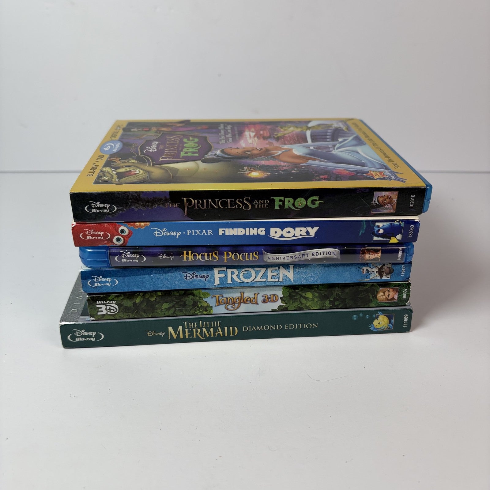 Disney Pixar Blu-ray DVD Lot of 6 Princess Frog Finding Dory Hocus Pocus Frozen