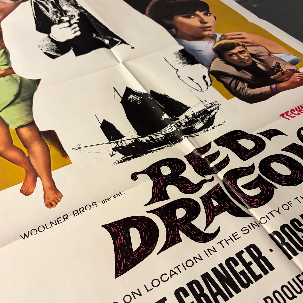 Red Dragon 1967 One-Sheet Movie Poster Stewart Granger Rosanna Schiaffino