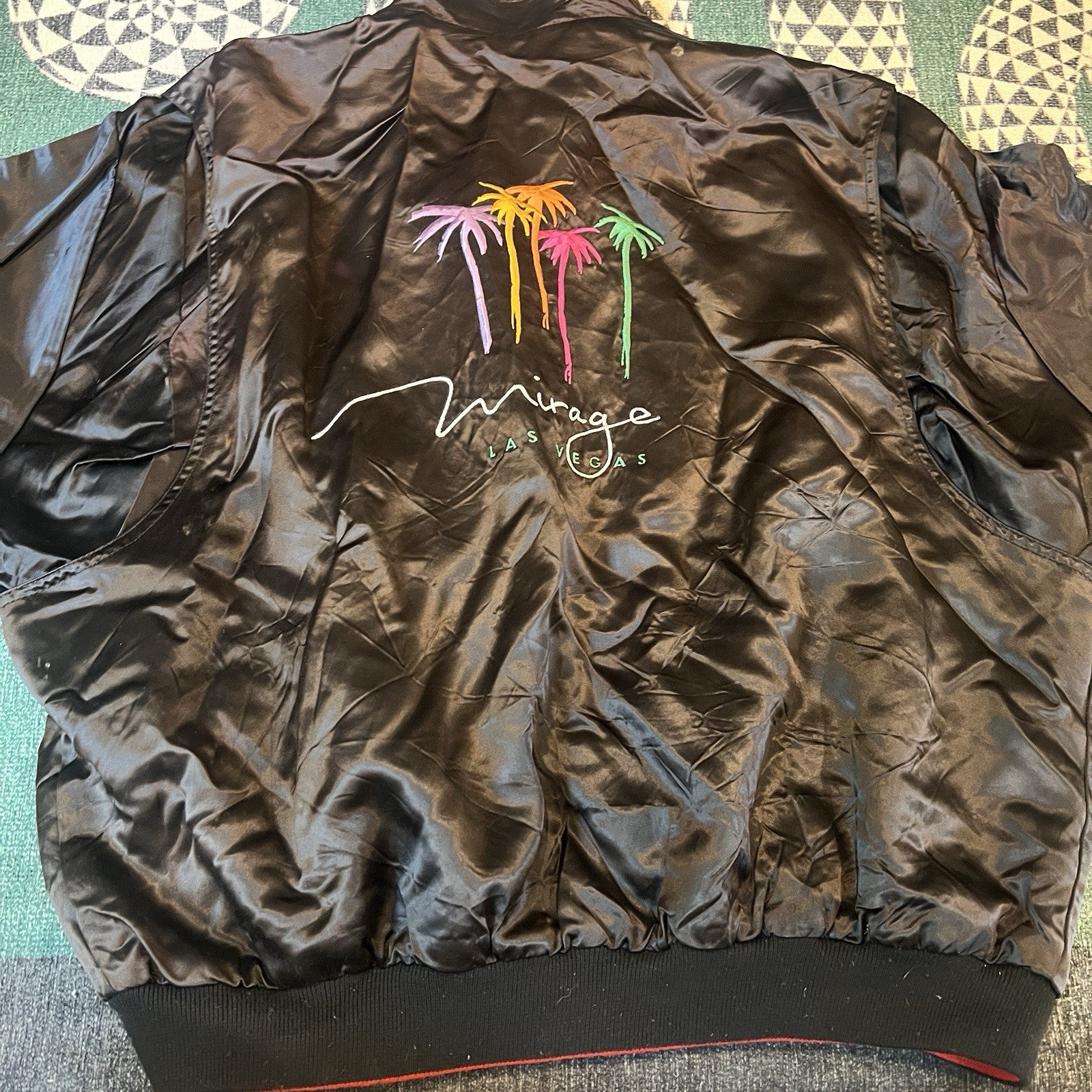 Vintage 1996 Mirage & Golden Nugget Reversible Bomber Jacket Signed