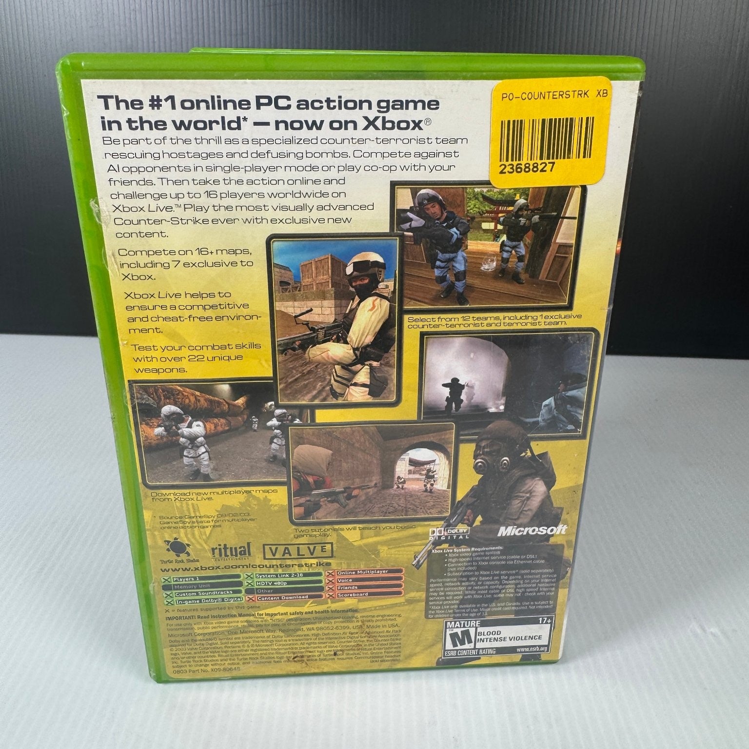 Counter-Strike Xbox Video Game Live Online Enabled FPS Complete CIB