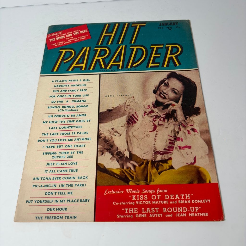 Hit Parader Magazine January 1948 Gene Tierney Cover Vol VI No 2 Song Lyrics