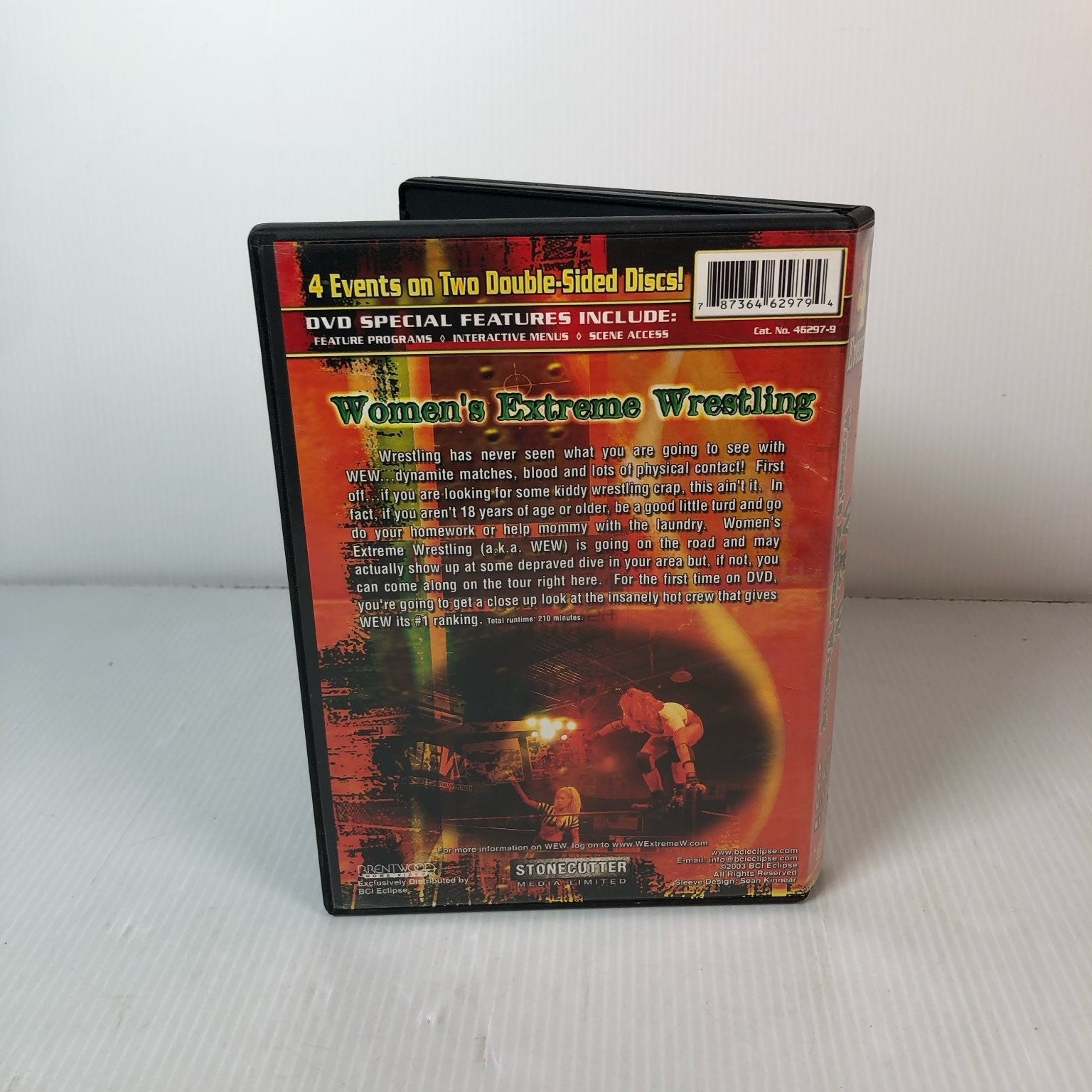 W.E.W. Women's Extreme Wrestling DVD 219 Min. Stonecutter 4 Events Volume 1-4