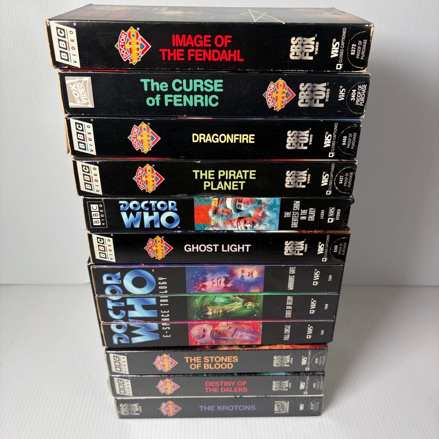Doctor Who Vintage VHS Mixed Lot of 12 w/ Some Sealed E-Space Trilogy Sci-Fi