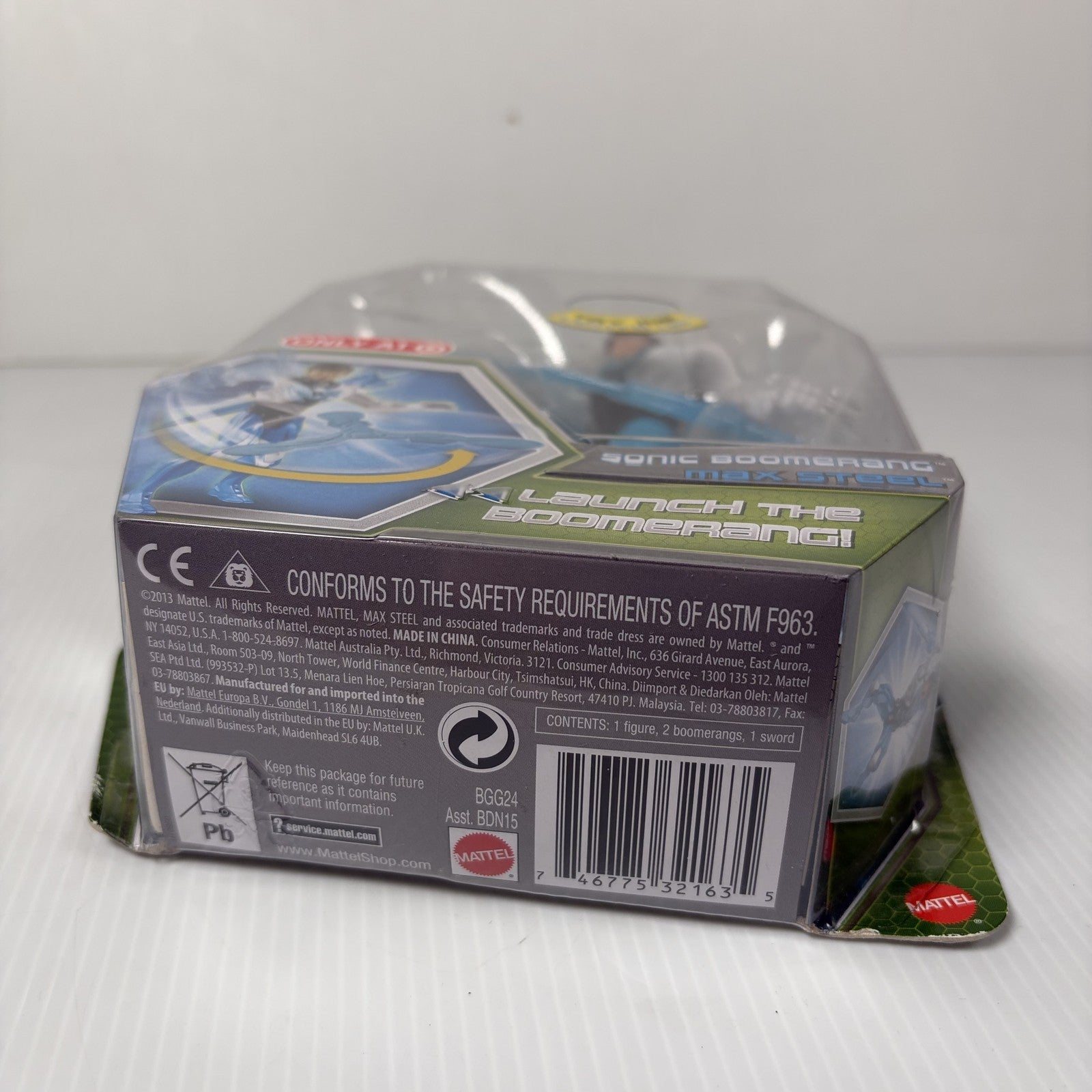 Max Steel Sonic Boomerang Action Figure Mattel N-Tek Launch Boomerang Lights Up