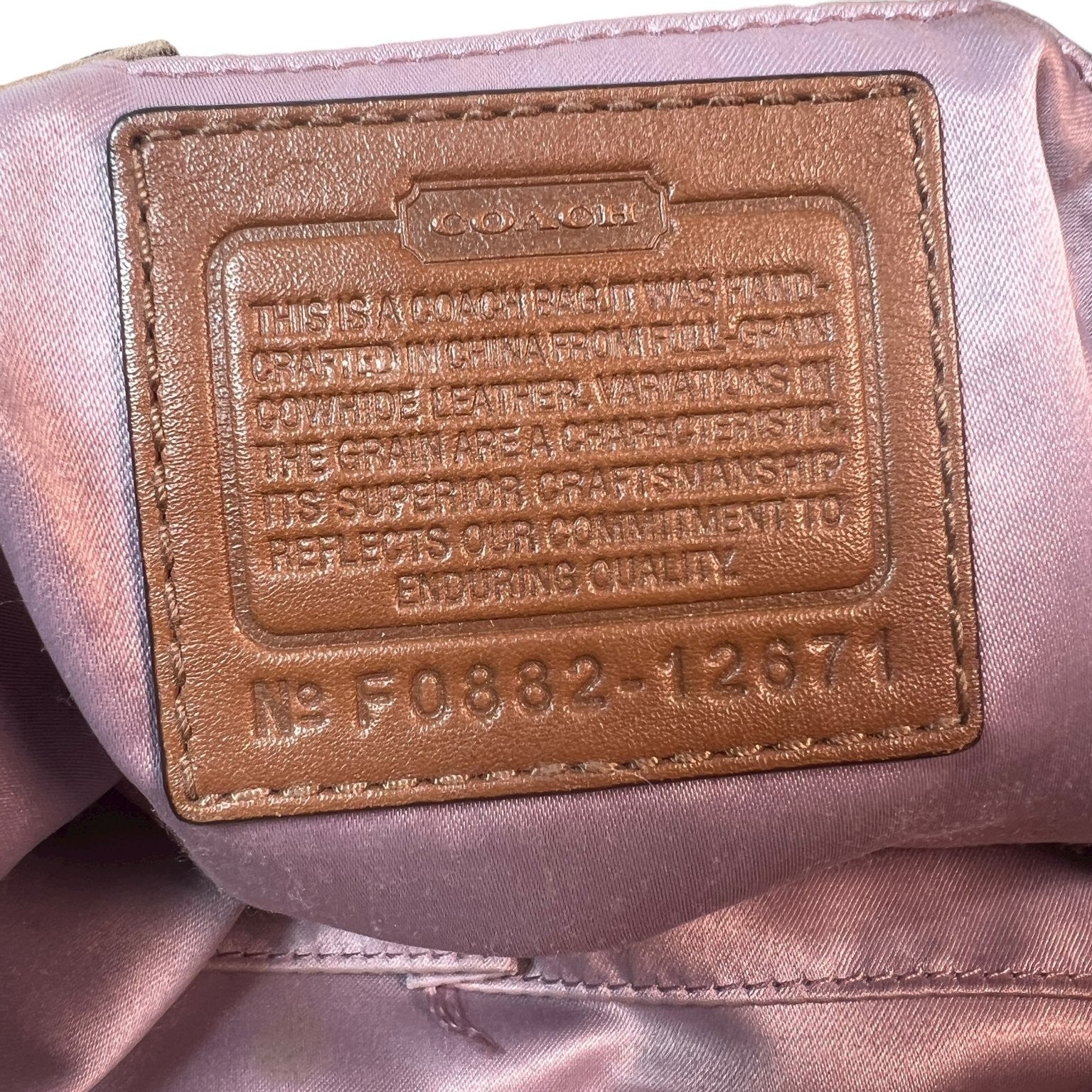 Y2K Coach Zoe Metallic Bronze Leather Hobo Handbag F0882-12671