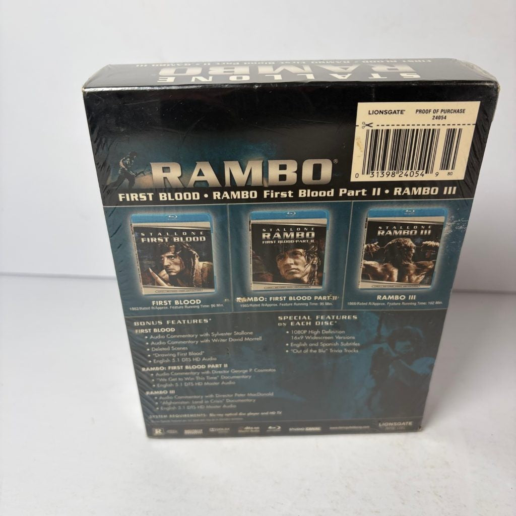 Rambo Trilogy Blu-ray Box Set First Blood Part II III Stallone Lionsgate
