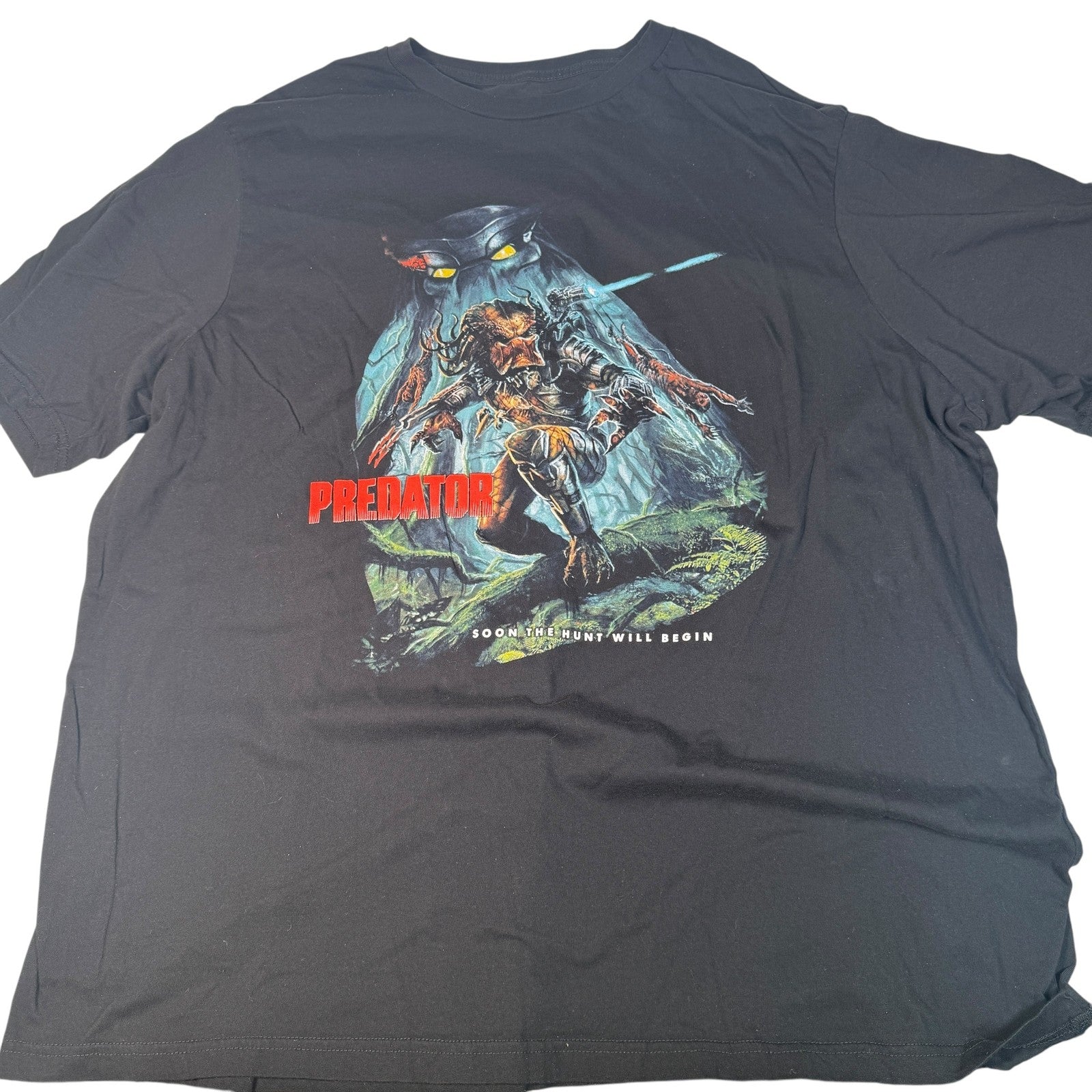 Predator Shirt Mens 3XL Black Soon The Hunt Will Begin Cavity Colors Tee