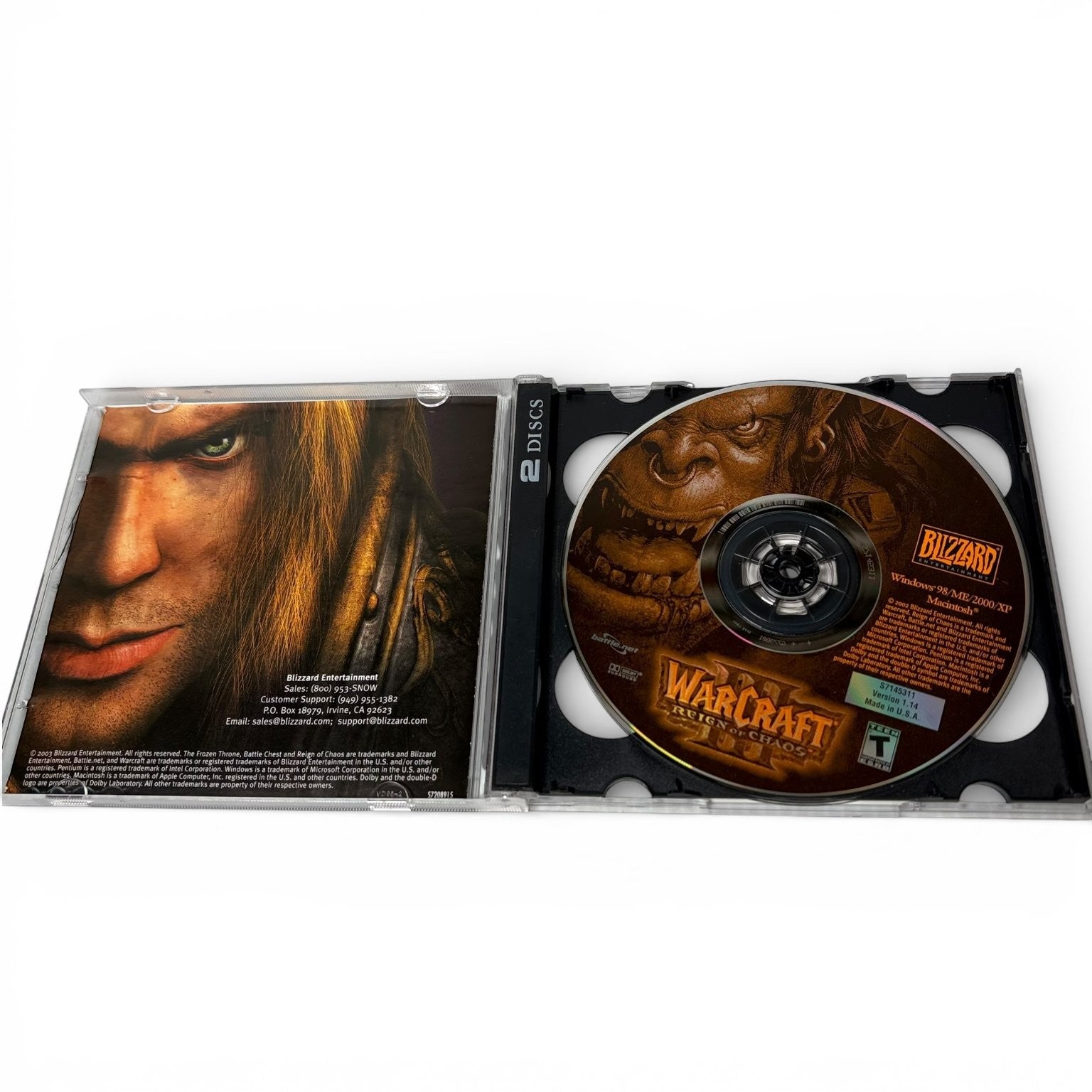 Warcraft Battle Chest PC Video Game Discs in Jewel Case Blizzard Strategy