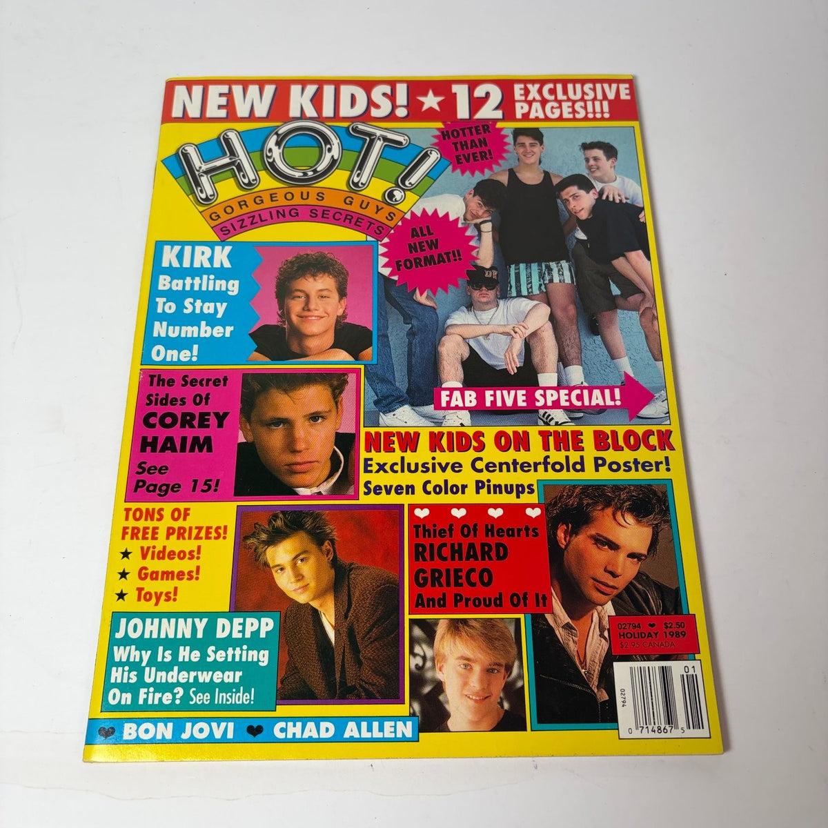 HOT Magazine Holiday 1989 New Kids Block Madonna Bon Jovi Debbie Gibson C Haim